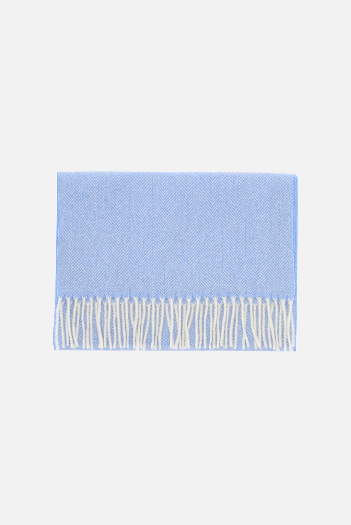 Schal mit Fischgratmuster und Fransen-Accessoires-Van Laack-OUTLET-bleu-00-ARCHIVIST-ARCHIVE-SALE