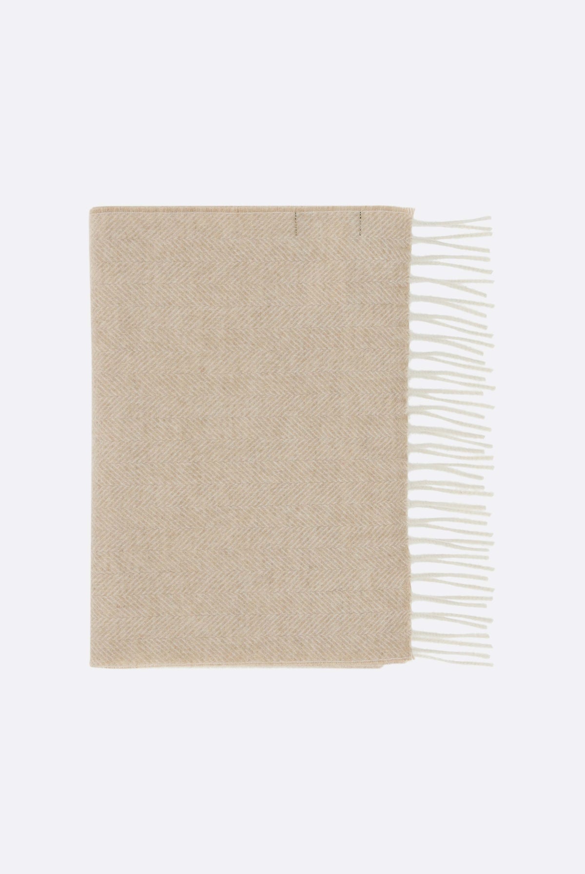 Schal mit Fischgratmuster und Fransen-Accessoires-Van Laack-OUTLET-Beige/Braun-00-ARCHIVIST-ARCHIVE-SALE