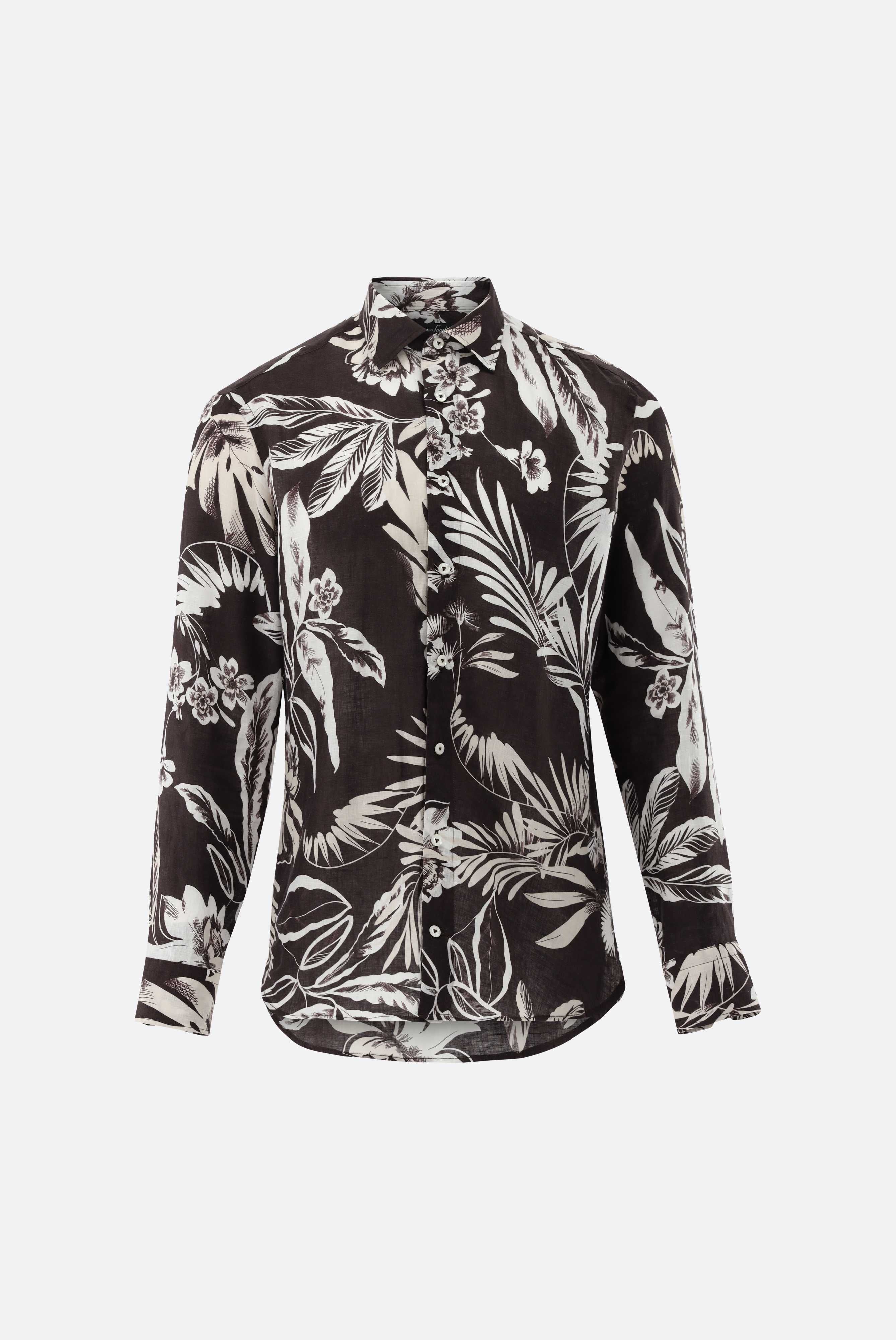 Leinenhemd | mit Palmen Print