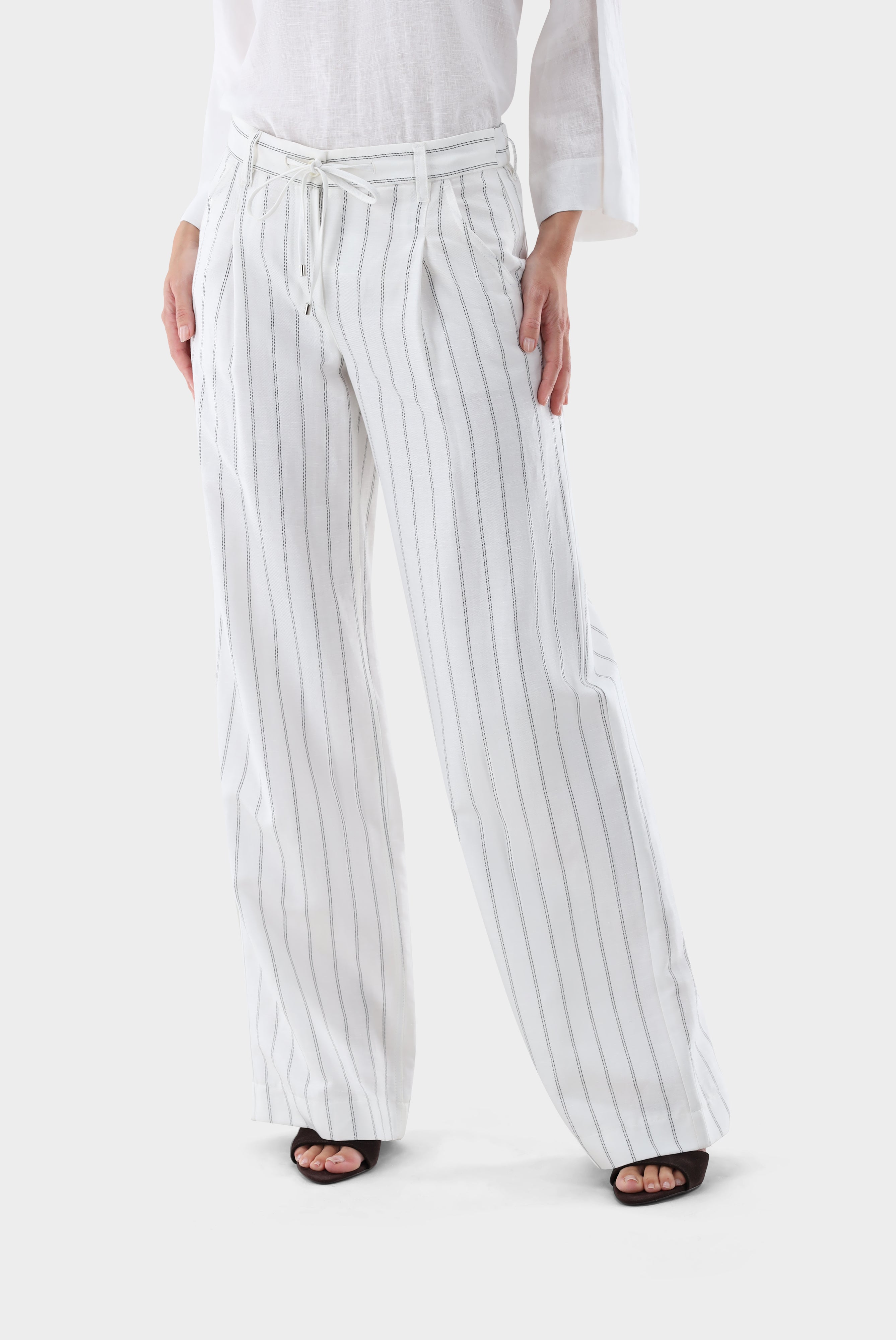 Gestreifte Hose | mit weitem Bein-Hosen-Van Laack-OUTLET-Beige-36-ARCHIVIST-ARCHIVE-SALE