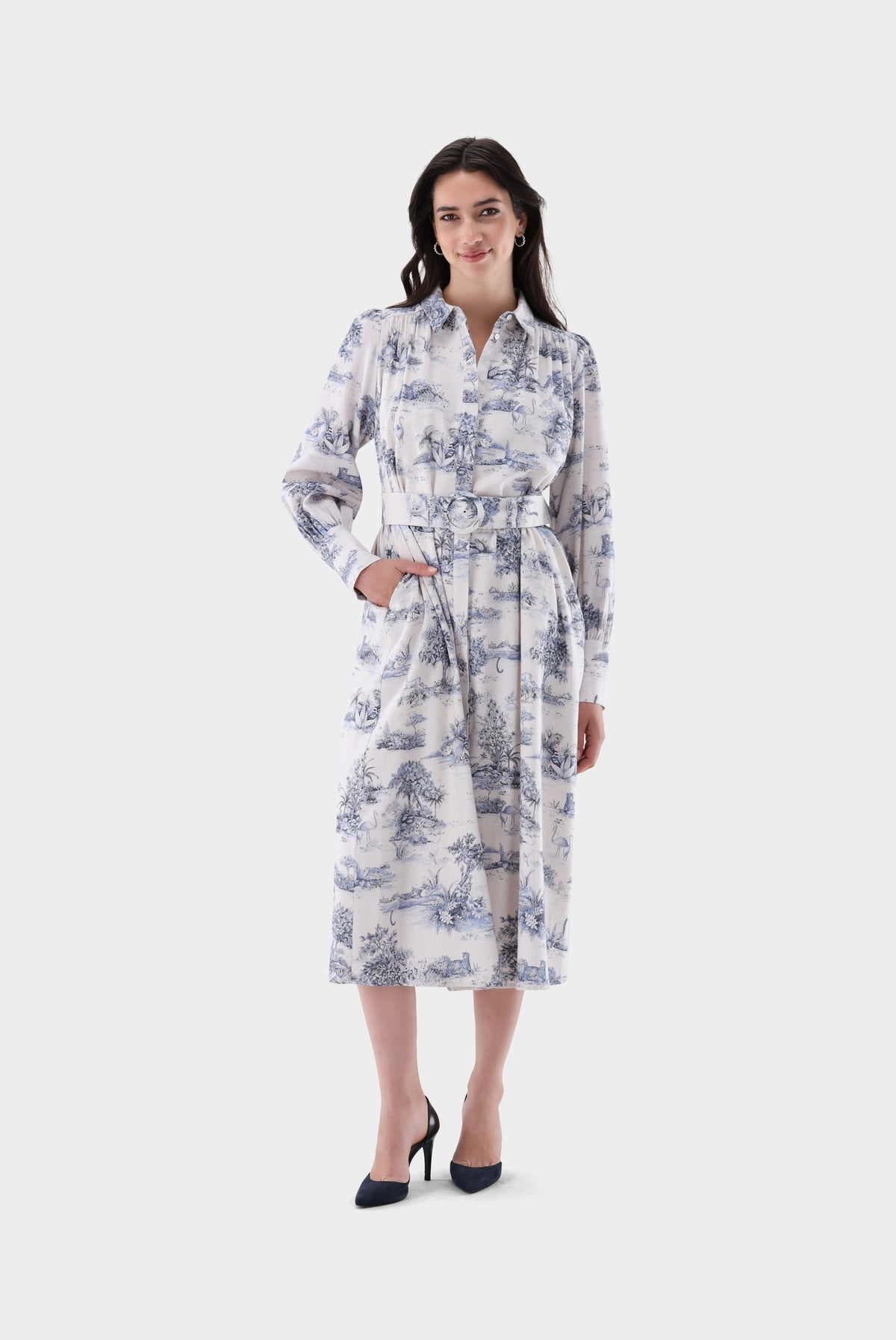 Flanell Hemdblusenkleid | mit Print