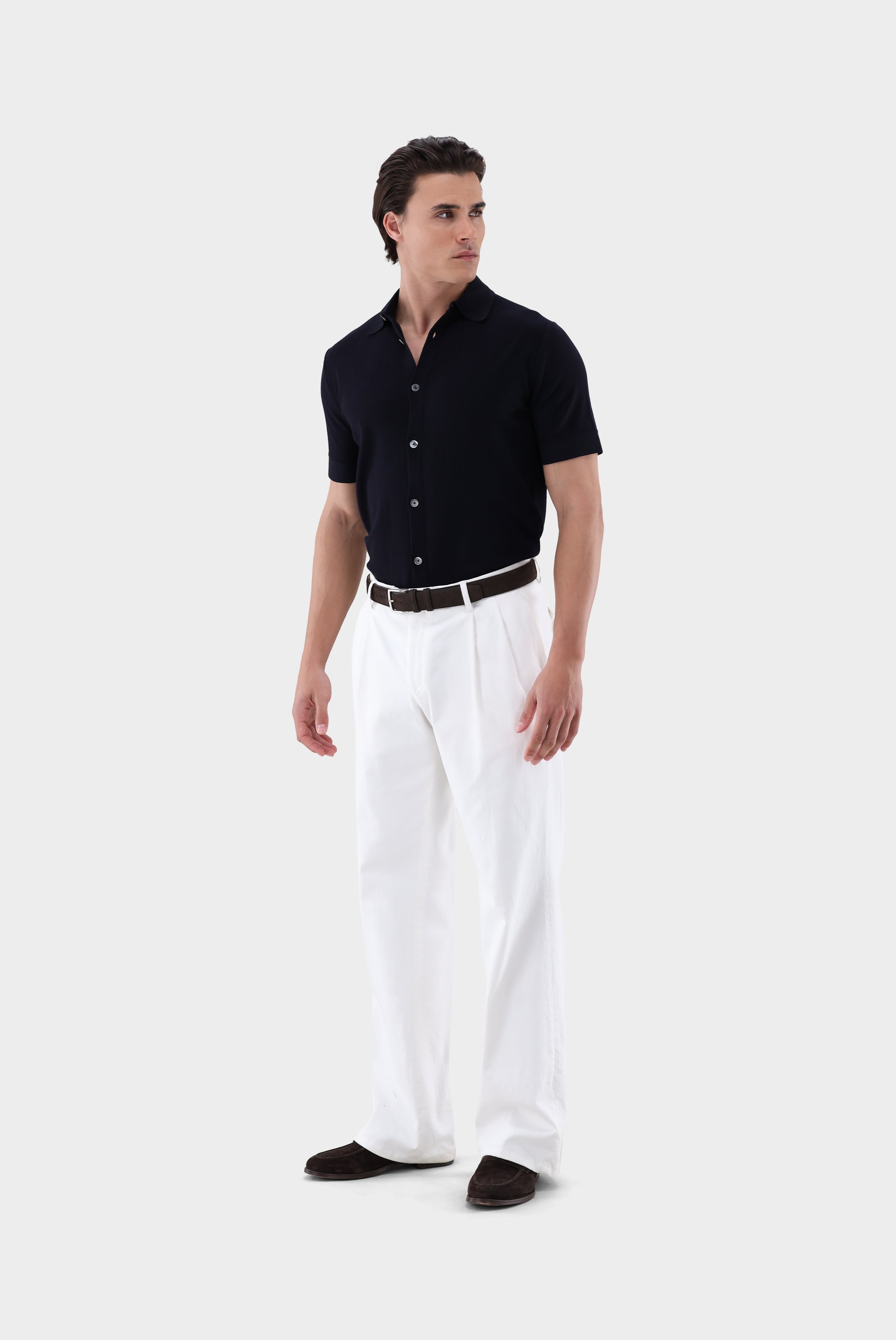 Strickhemd | mit kurzarm aus Air Cotton