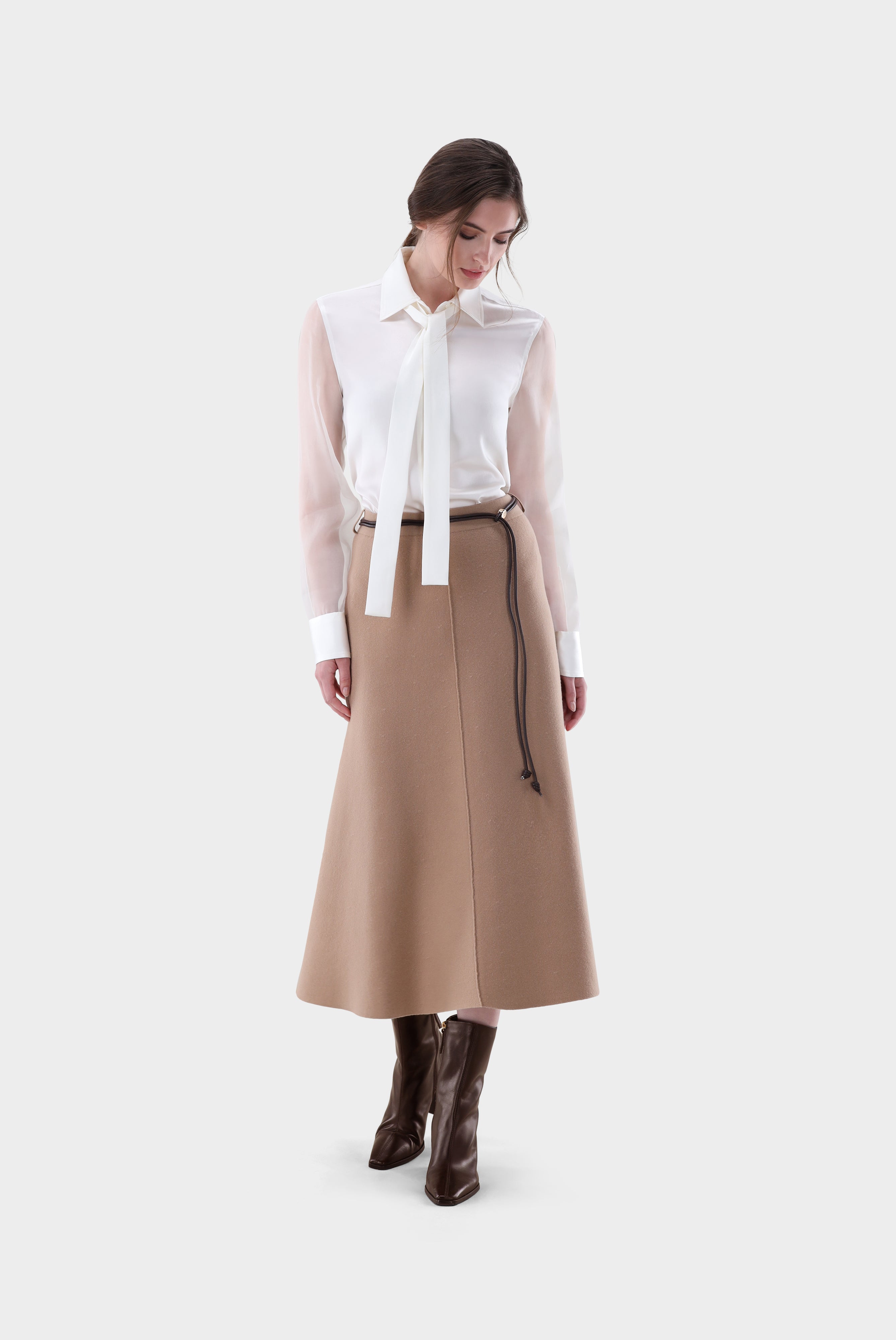 Seidenbluse | mit Organza Ärmeln