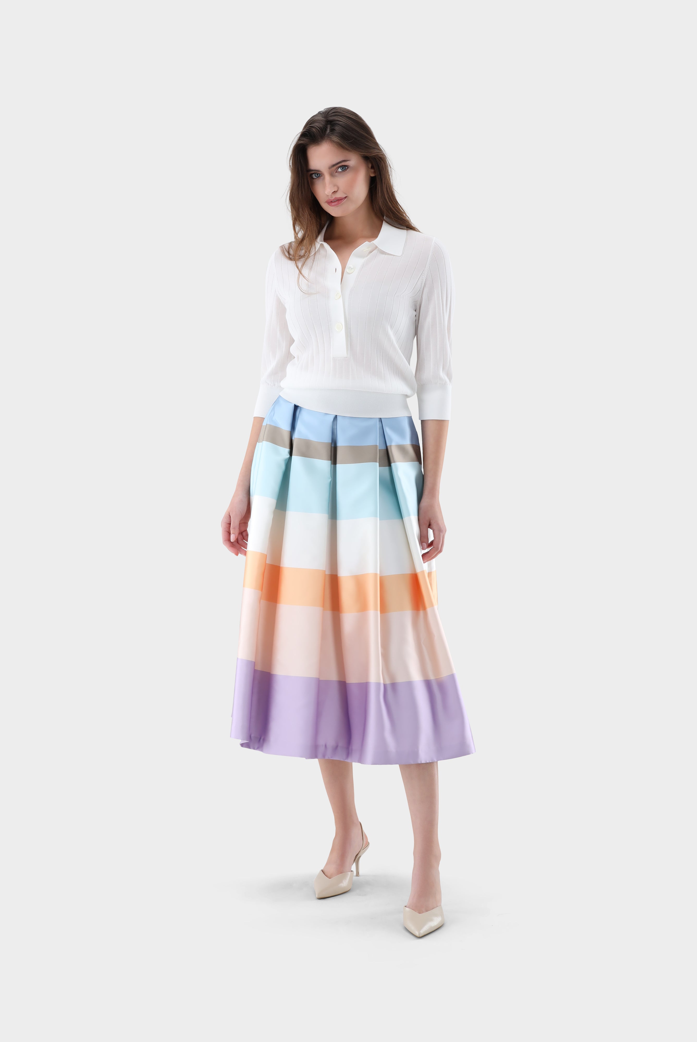 Poloshirtaus Rippstrick | mit Baumwolle und Viskose