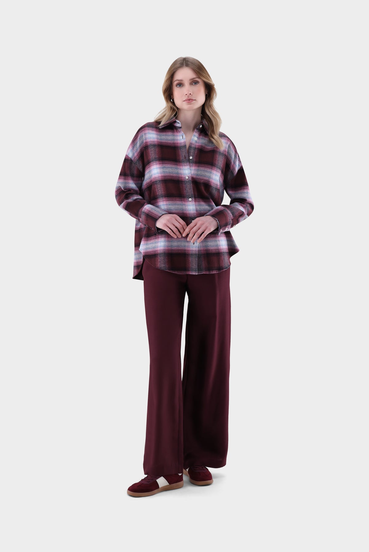 Hemdbluse | kariert aus Flanell-Hemden & Blusen-Van Laack-OUTLET-ARCHIVIST-ARCHIVE-SALE