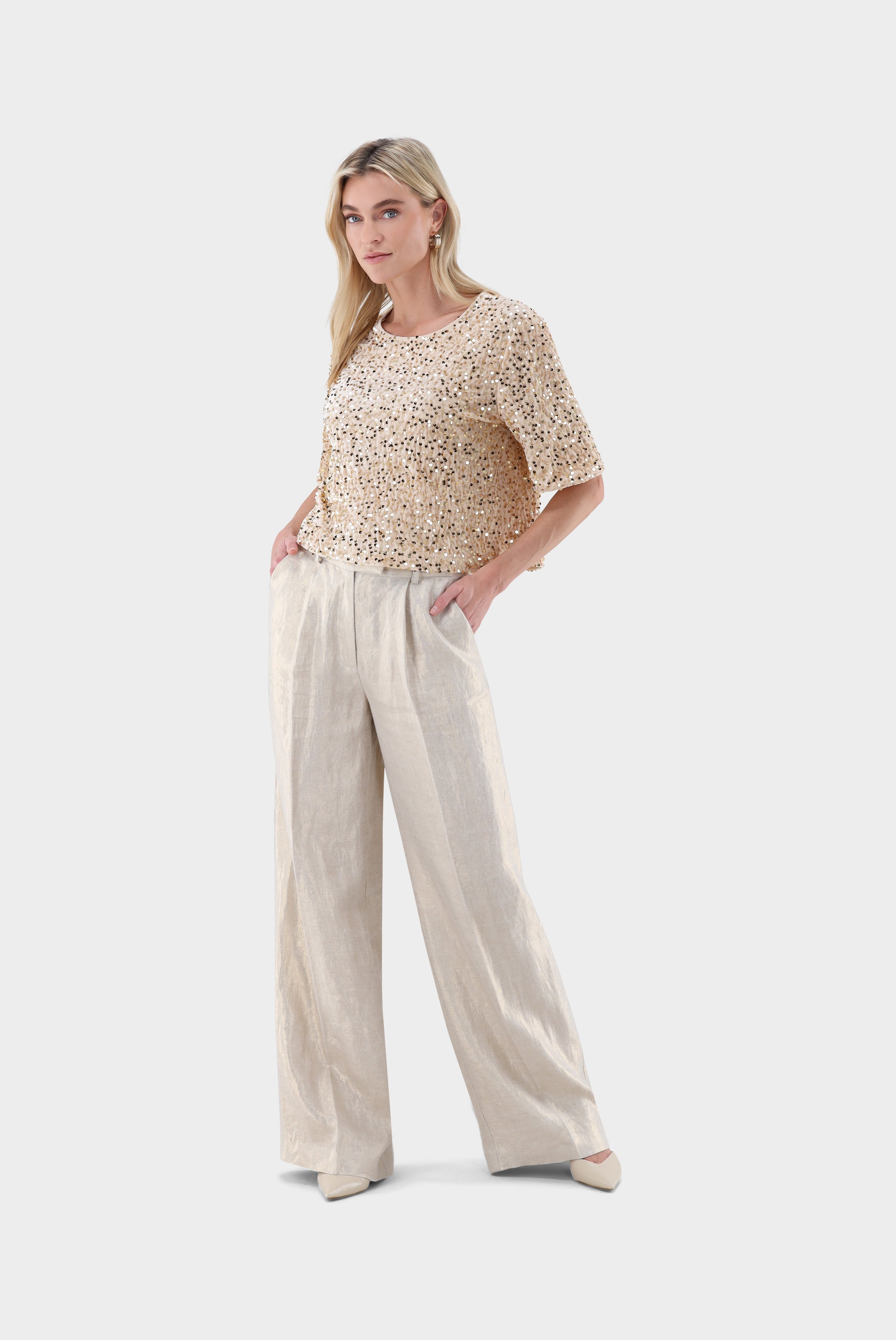 Top | mit Pailletten-Hemden & Blusen-Van Laack-OUTLET-ARCHIVIST-ARCHIVE-SALE