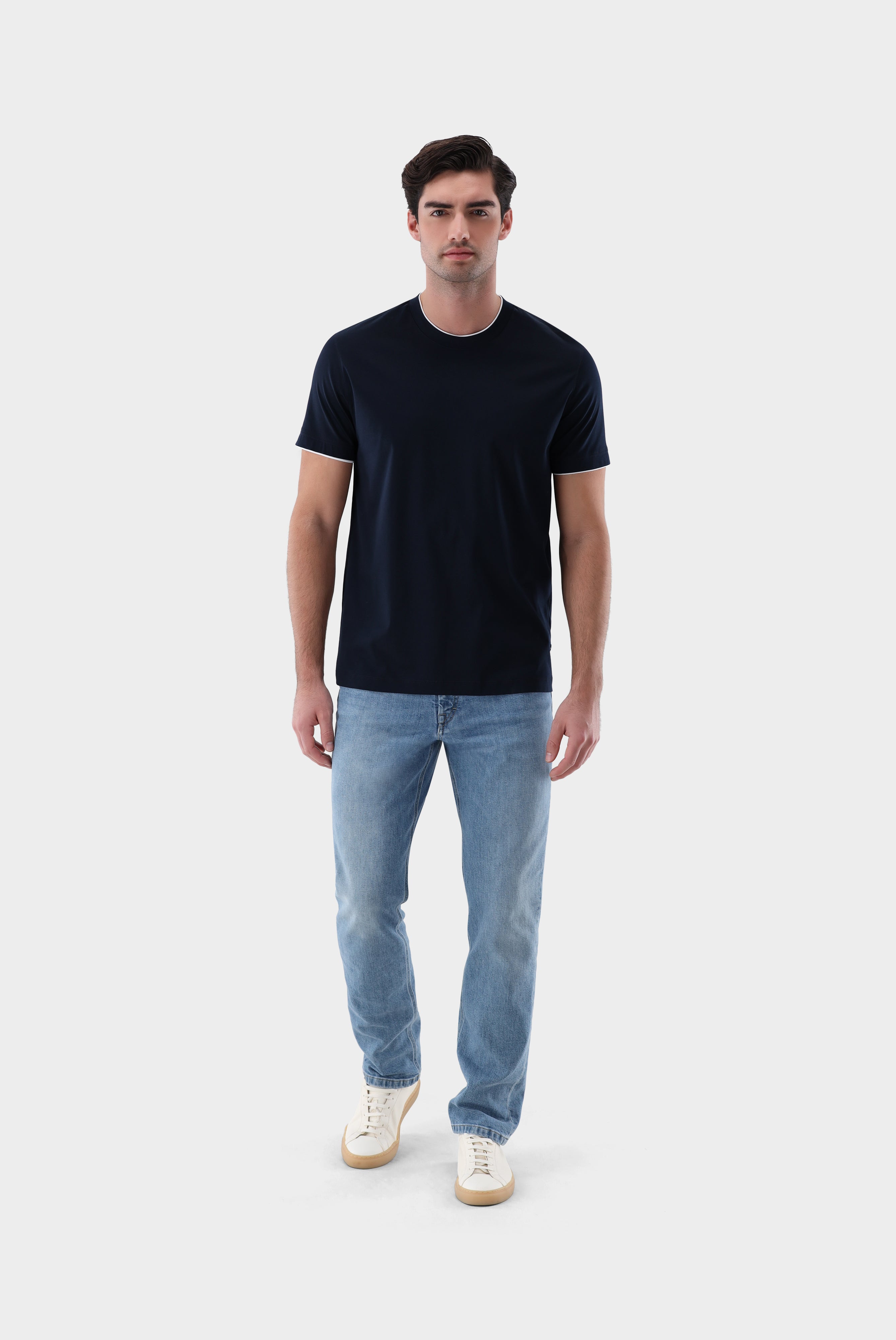 T-Shirt | Regular Fit mit Paspel-Shirts-Van Laack-OUTLET-ARCHIVIST-ARCHIVE-SALE