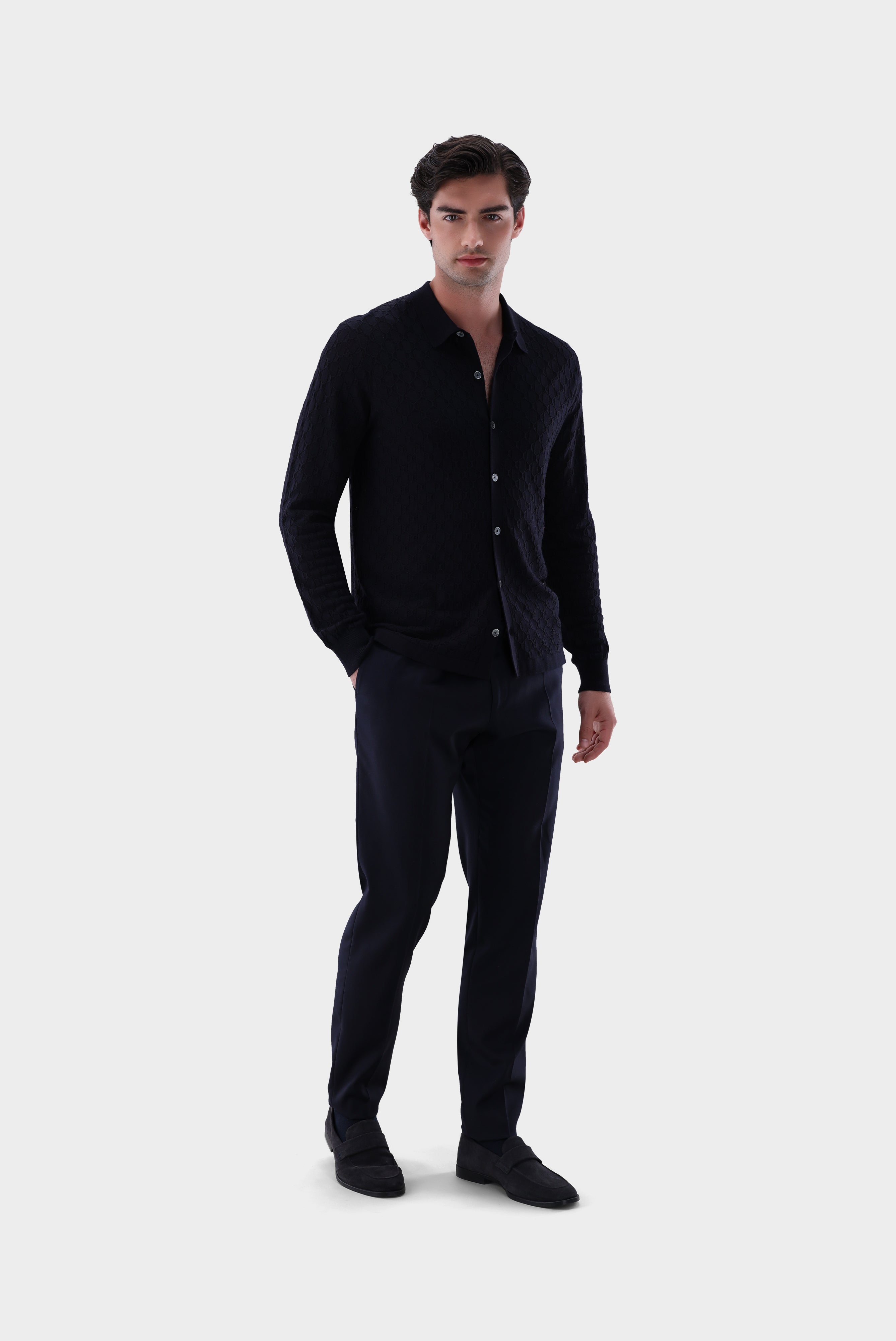 Strickhemd | mit 3-D Struktur-Strick & Pullover-Van Laack-OUTLET-ARCHIVIST-ARCHIVE-SALE