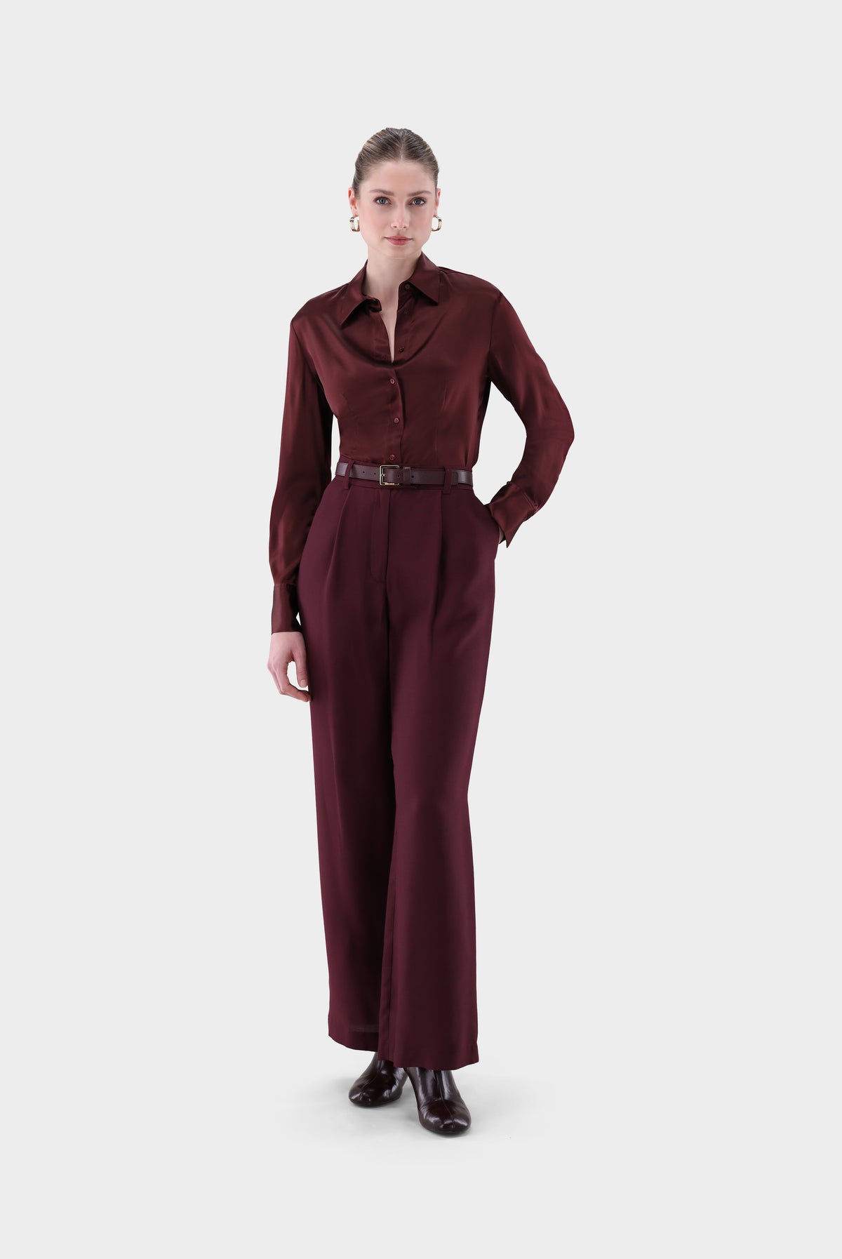 Hemdbluse | tailliert aus Seidensatin-Stretch-Hemden & Blusen-Van Laack-OUTLET-ARCHIVIST-ARCHIVE-SALE