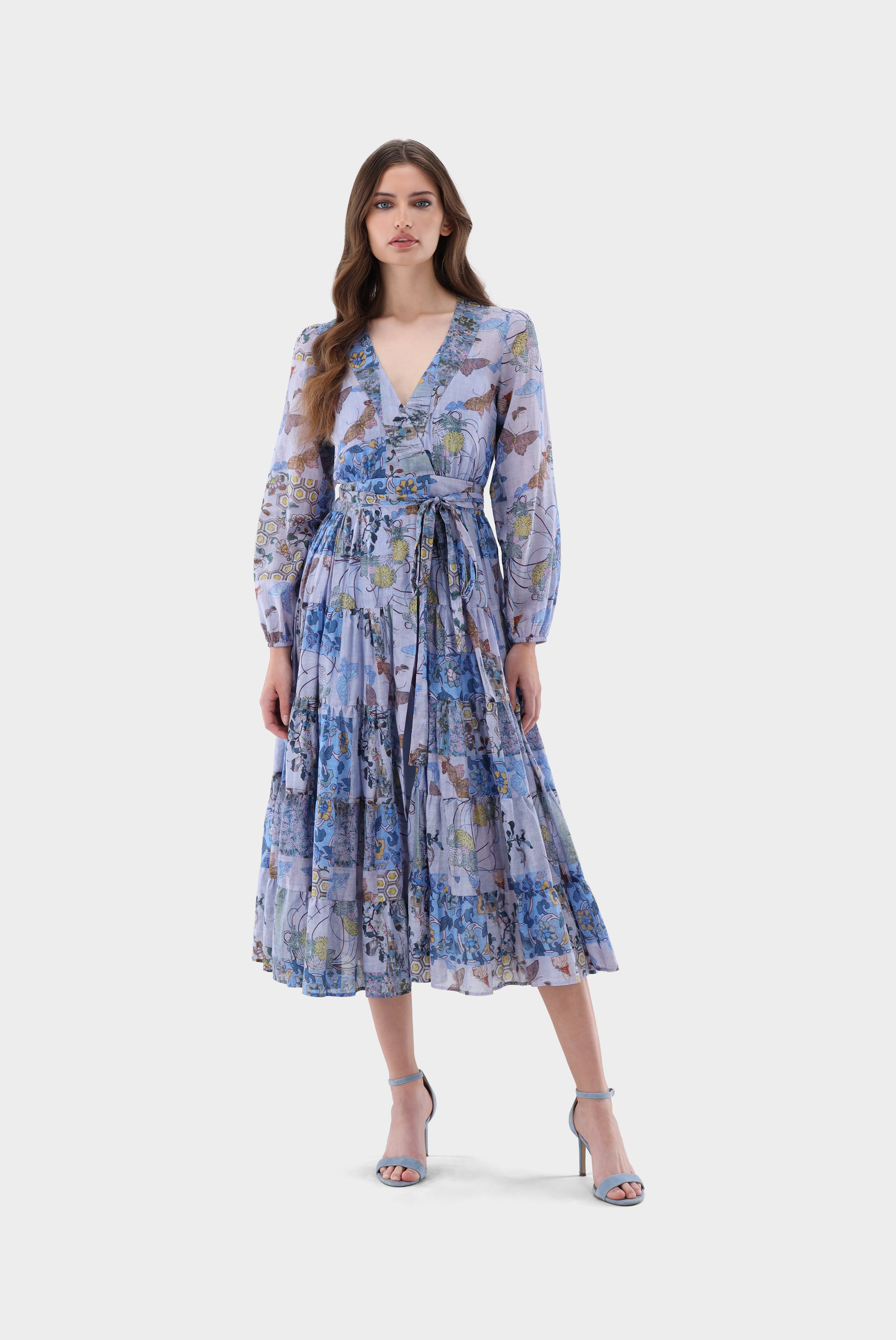 Van Laack-Midi-Wickelkleid | mit Puffärmeln-Kleider & Röcke-Black-Deal-Outlet-by-ARCHIVIST