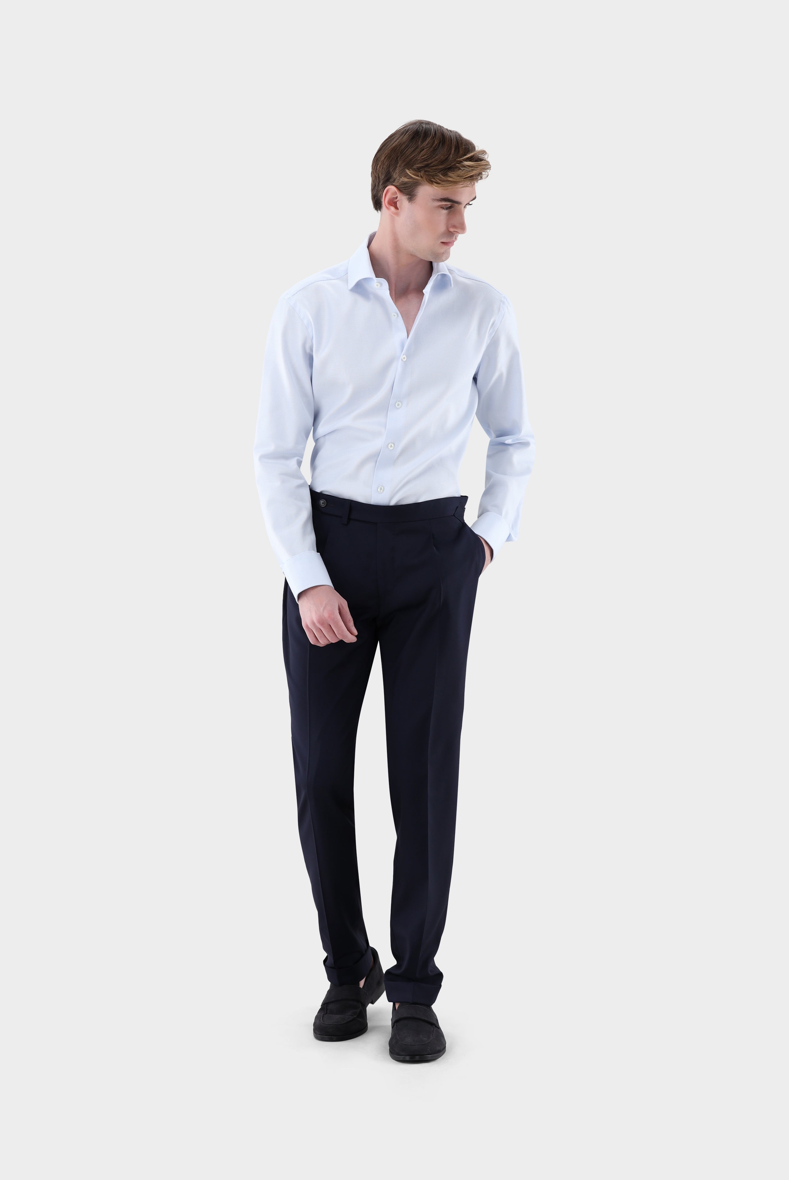 Natté Hemd | mit Haifischkragen Slim Fit