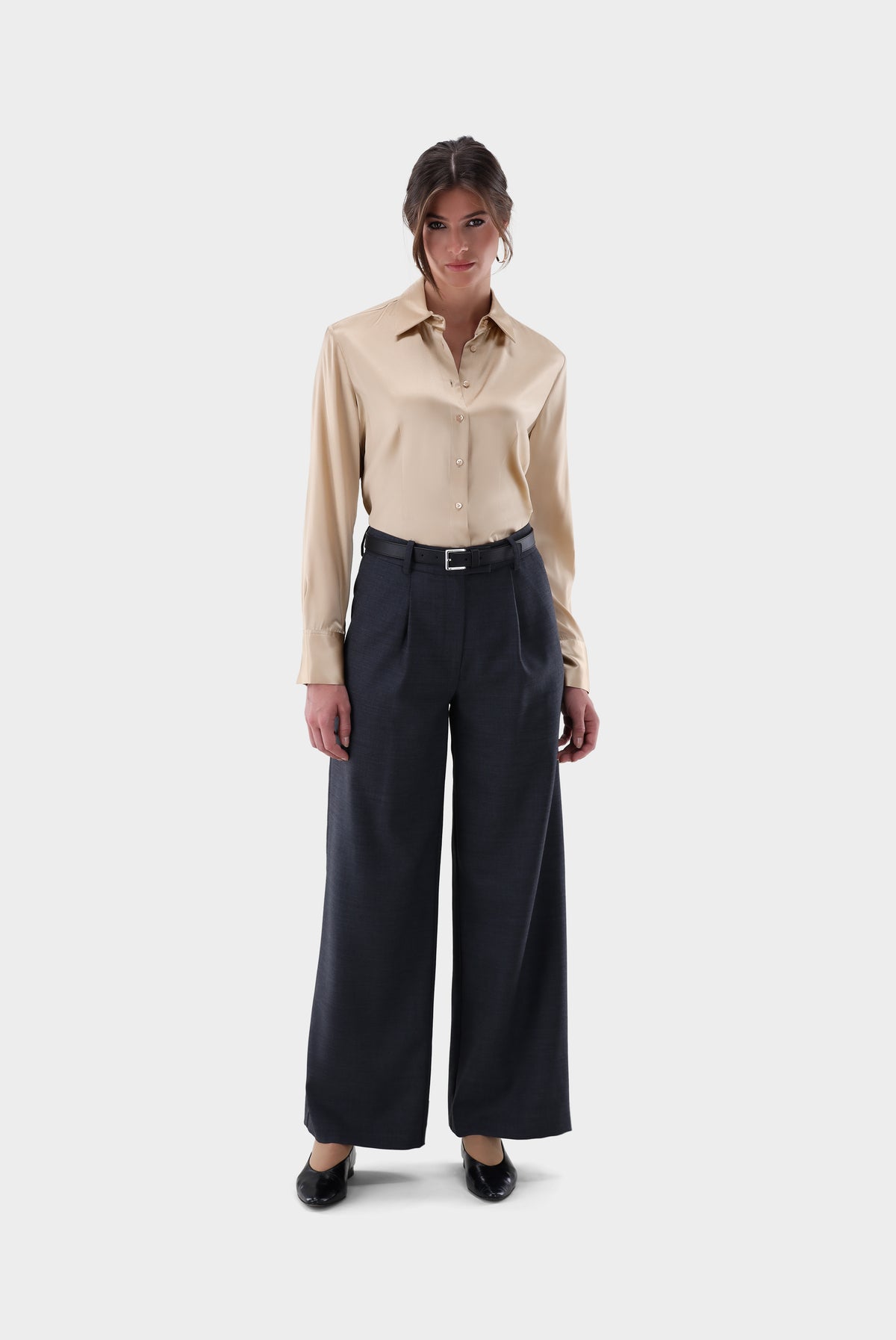 Hemdbluse | tailliert aus Seidensatin-Stretch-Hemden & Blusen-Van Laack-OUTLET-ARCHIVIST-ARCHIVE-SALE