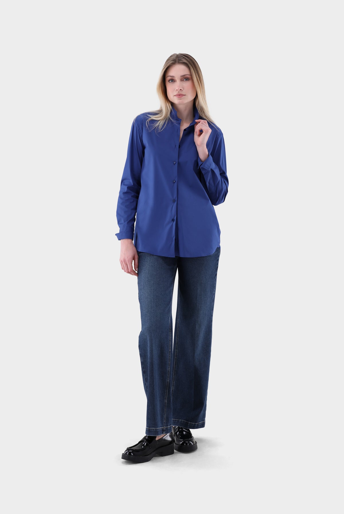 Stehkragenbluse | mit lockerer Passform-Hemden & Blusen-Van Laack-OUTLET-ARCHIVIST-ARCHIVE-SALE