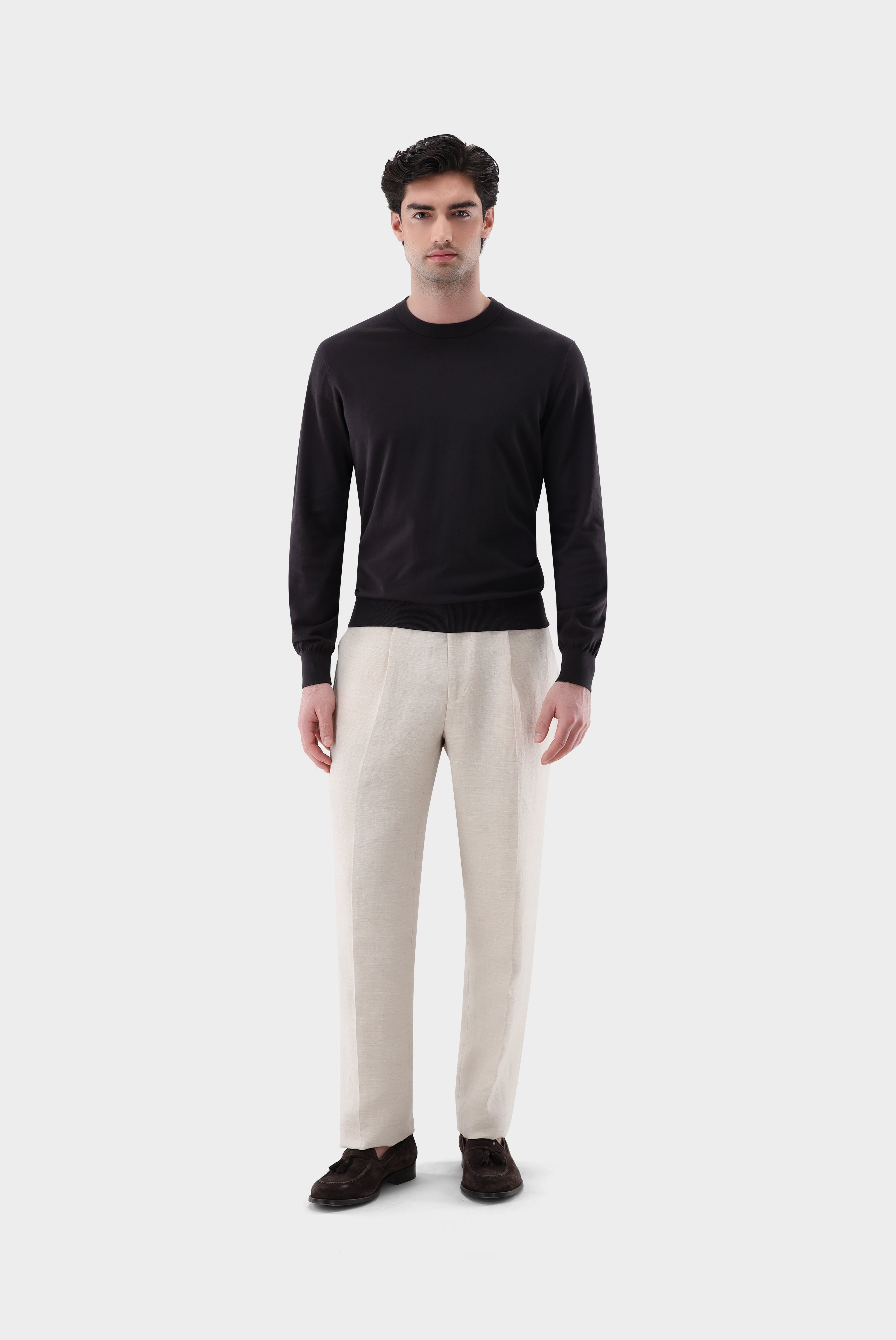 Rundhalspullover | mit Baumwolle und Seide-Strick & Pullover-Van Laack-OUTLET-ARCHIVIST-ARCHIVE-SALE
