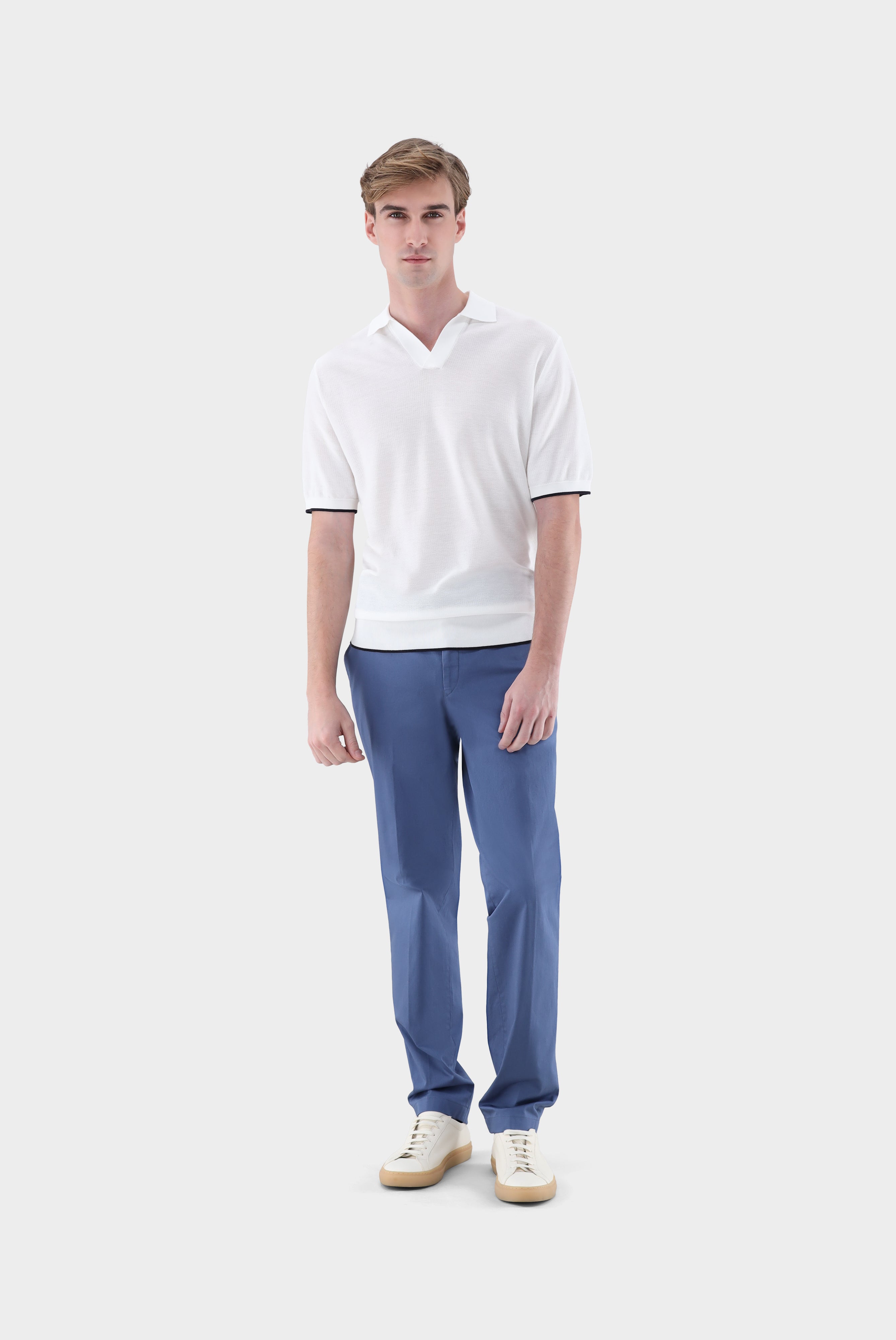 V-Polo gestrickt | mit feiner Struktur-Shirts-Van Laack-OUTLET-ARCHIVIST-ARCHIVE-SALE