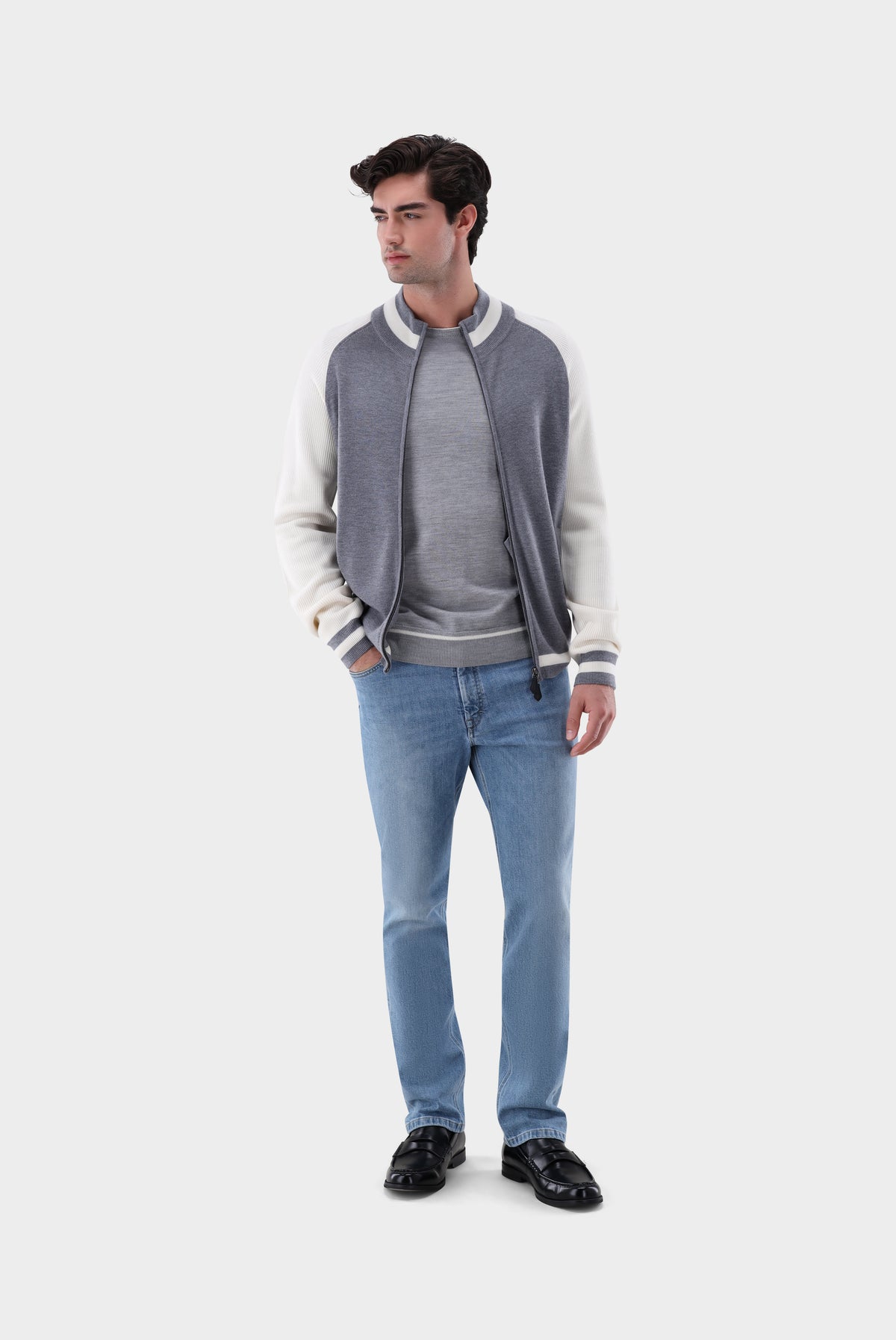 Rundhalspullover | aus merzerisierter Merinowolle mit Farbdetail-Strick & Pullover-Van Laack-OUTLET-ARCHIVIST-ARCHIVE-SALE
