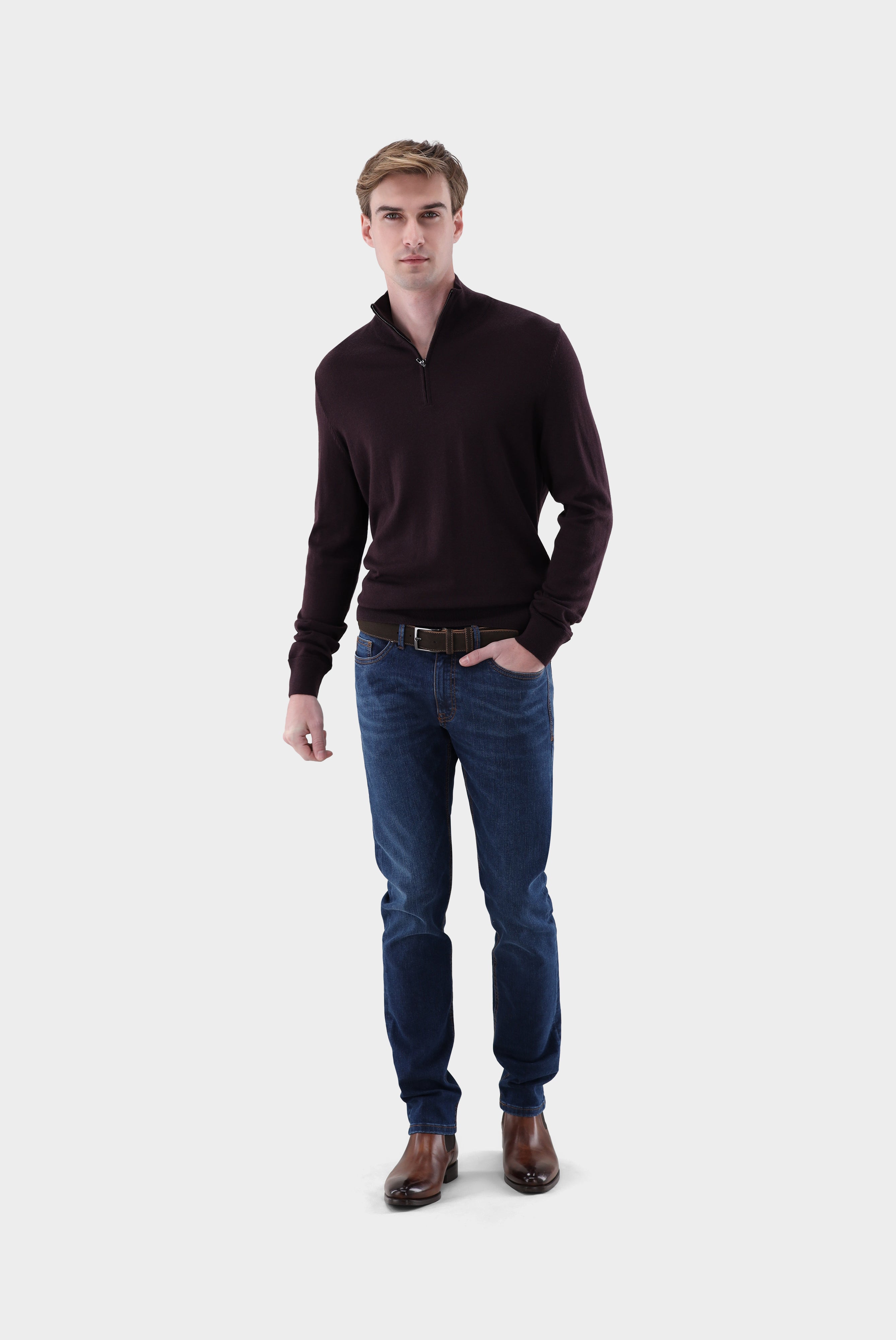 Troyer | aus merzerisierter Merinowolle mit Farbdetail-Strick & Pullover-Van Laack-OUTLET-ARCHIVIST-ARCHIVE-SALE