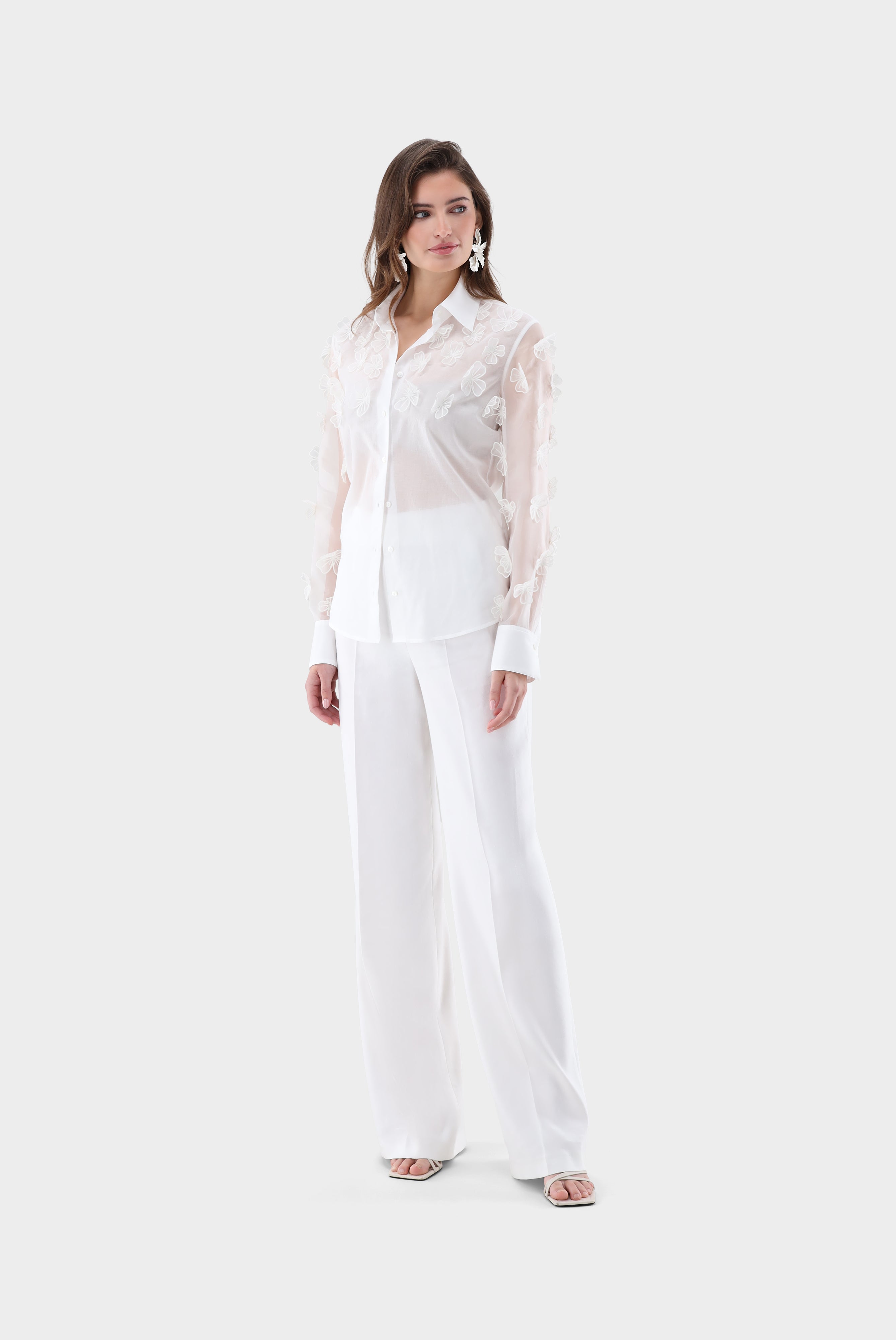 Hemdbluse | mit 3D-Blumen-Hemden & Blusen-Van Laack-OUTLET-ARCHIVIST-ARCHIVE-SALE