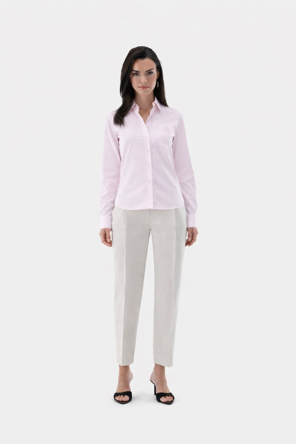 Hemdbluse | tailliert mit Brusttasche