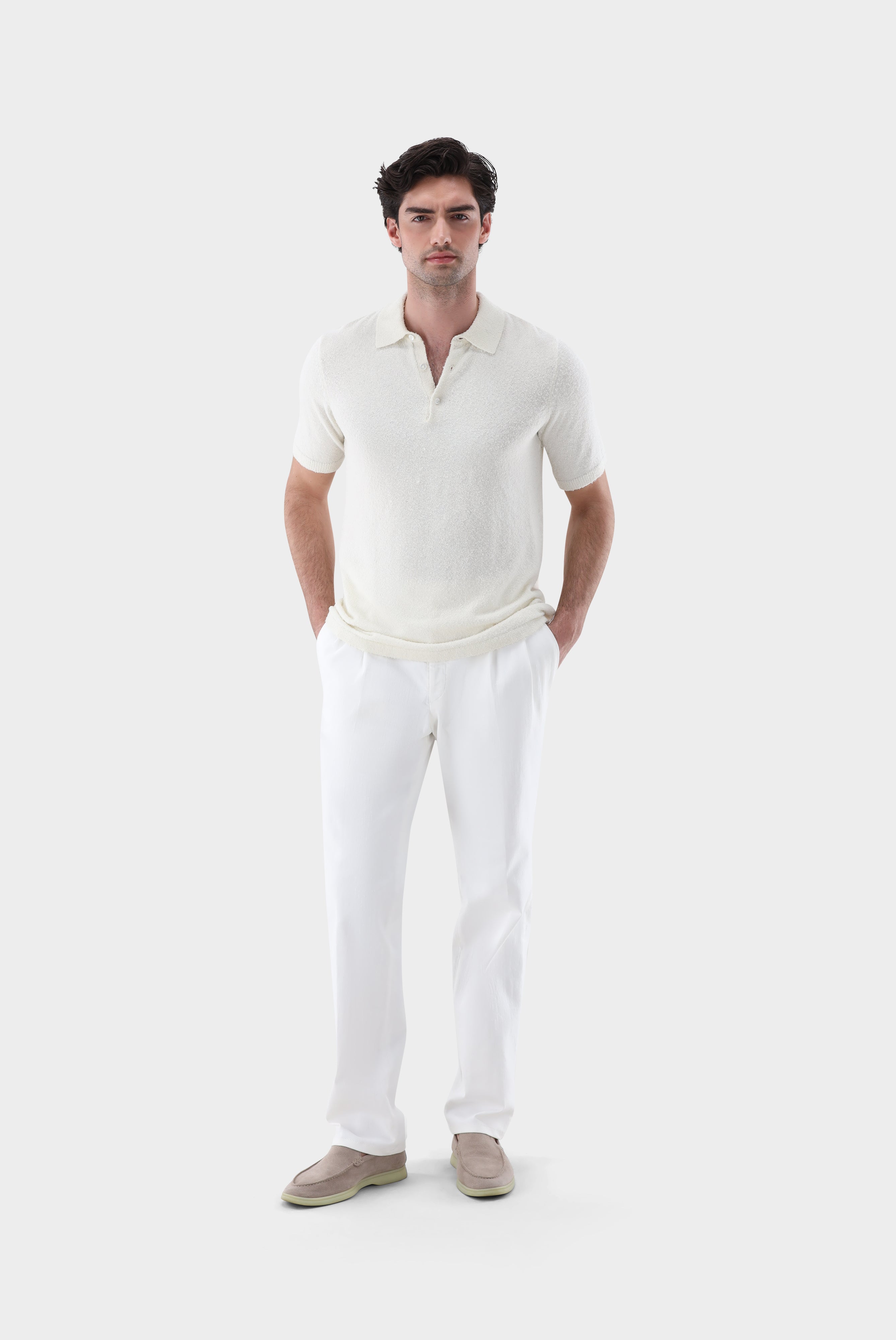 Poloshirt | aus Bouclé-Strick