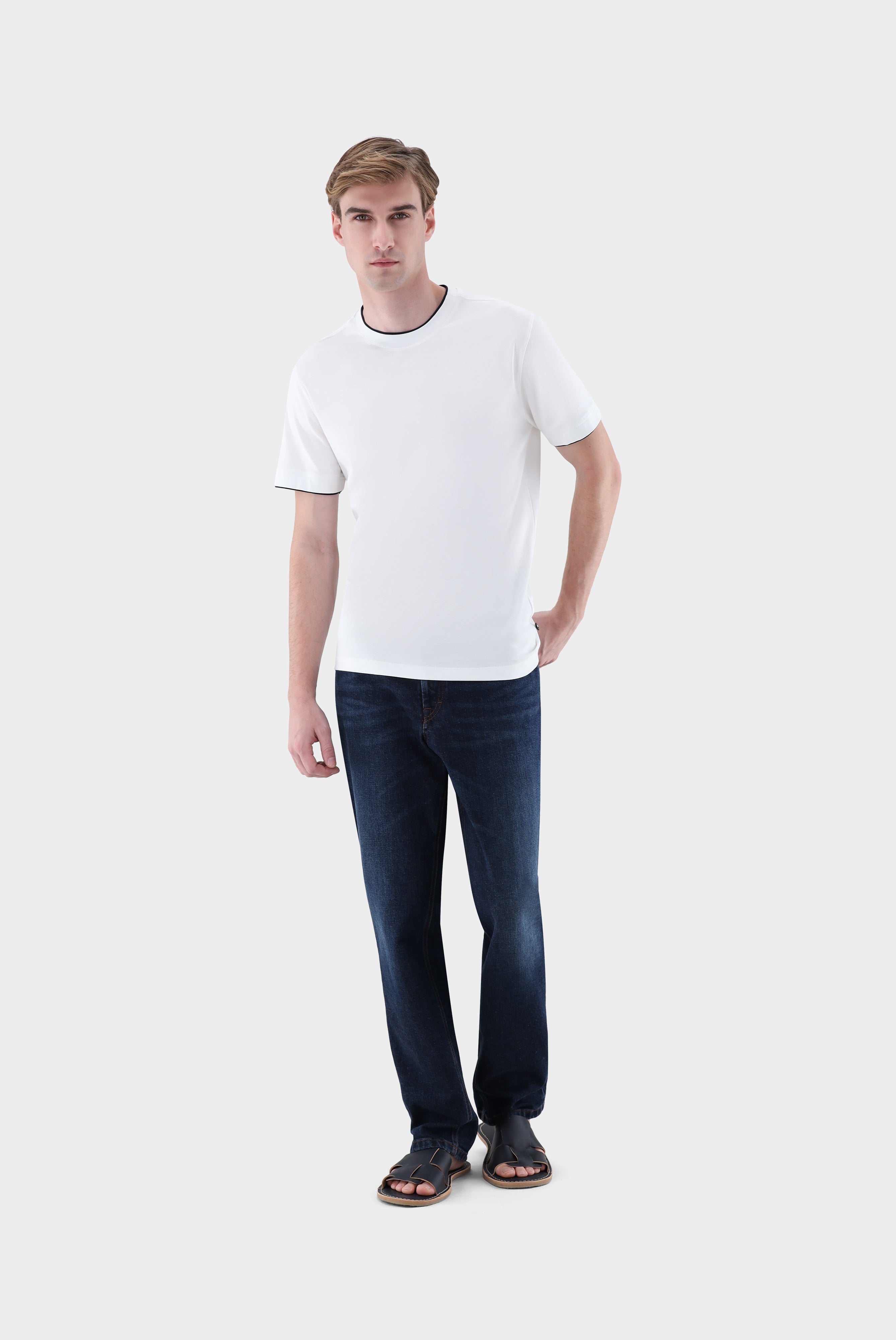 T-Shirt | Regular Fit mit Paspel-Shirts-Van Laack-OUTLET-ARCHIVIST-ARCHIVE-SALE