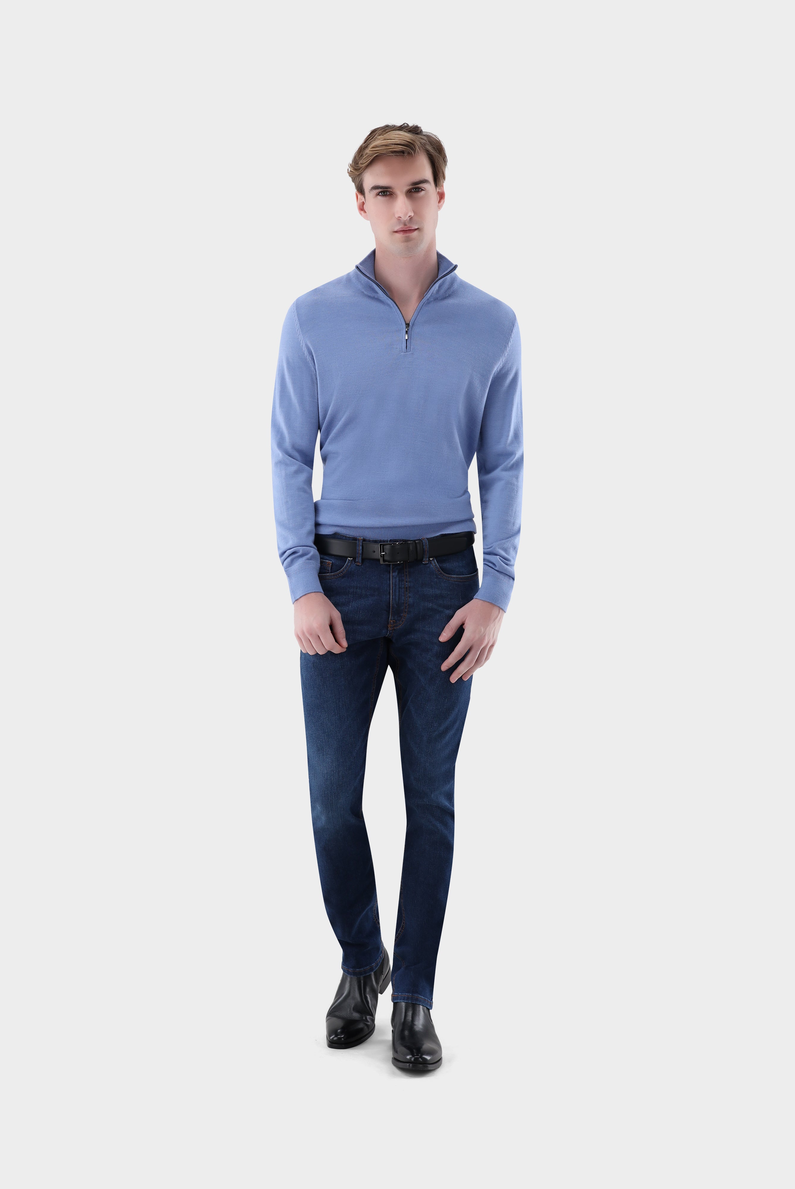 Troyer | aus merzerisierter Merinowolle mit Farbdetail-Strick & Pullover-Van Laack-OUTLET-ARCHIVIST-ARCHIVE-SALE