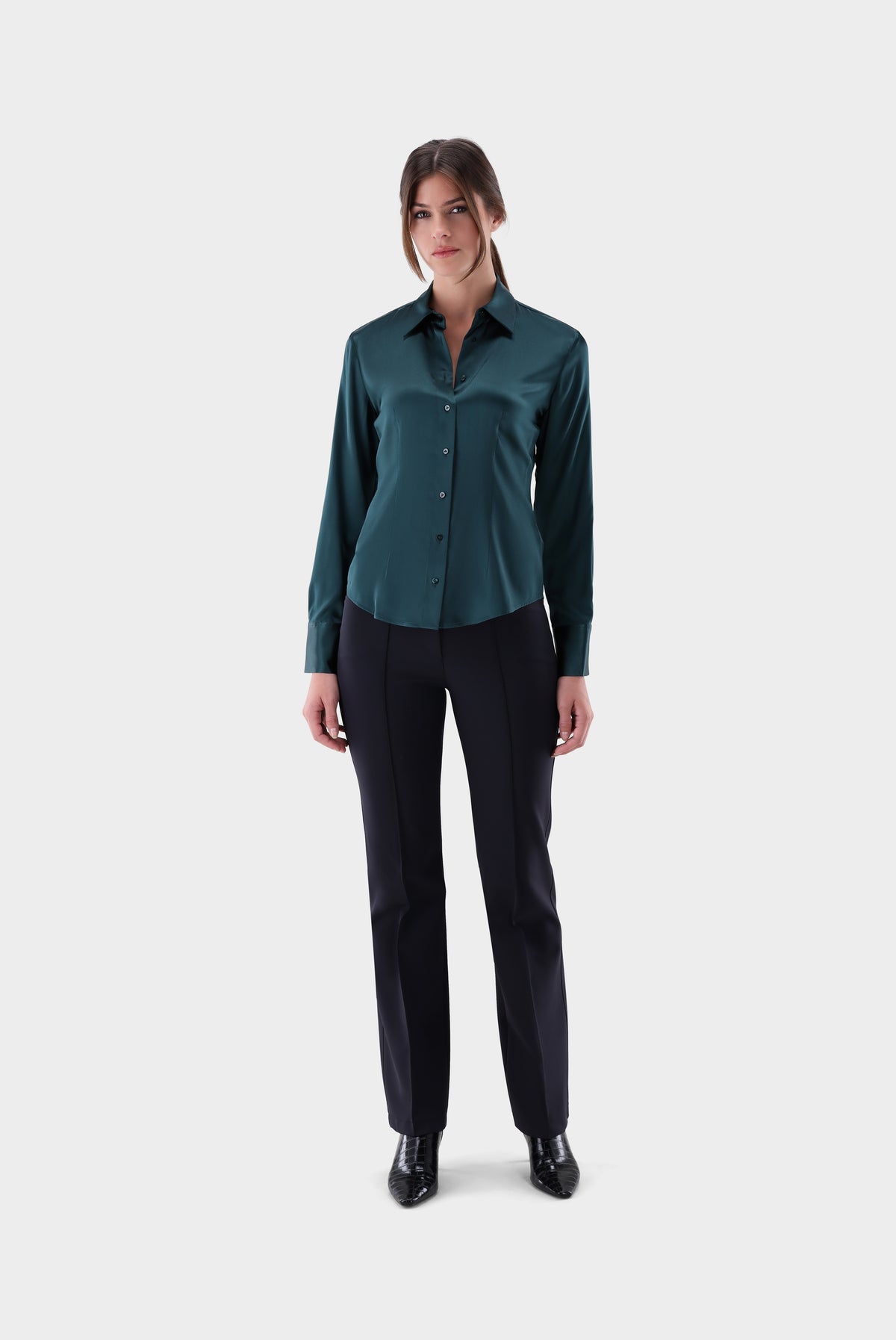 Van Laack Hemdbluse | tailliert aus Seidensatin-Stretch, Hemden & Blusen