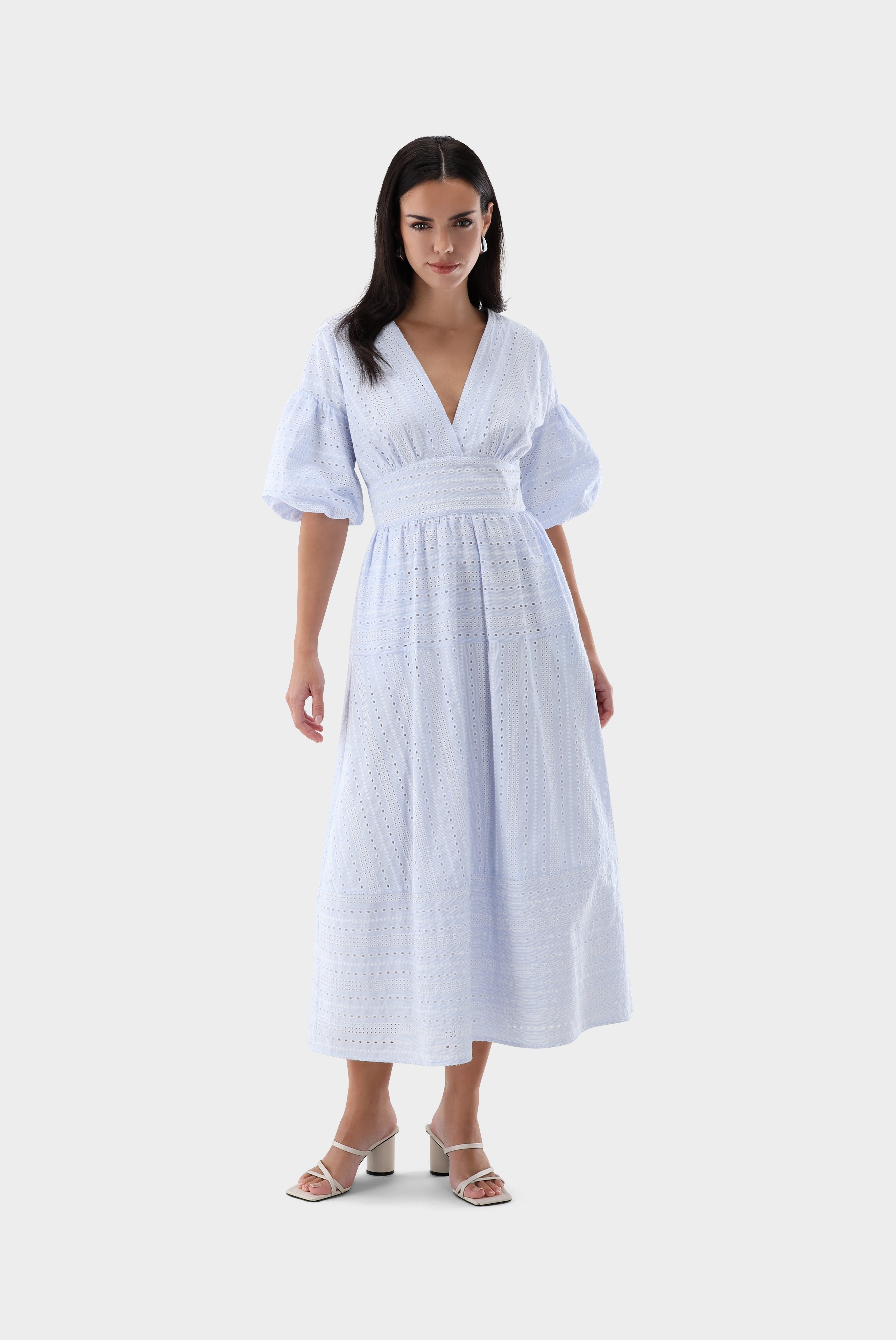 Midikleid | mit Lochstickerei-Kleider & Röcke-Van Laack-OUTLET-ARCHIVIST-ARCHIVE-SALE