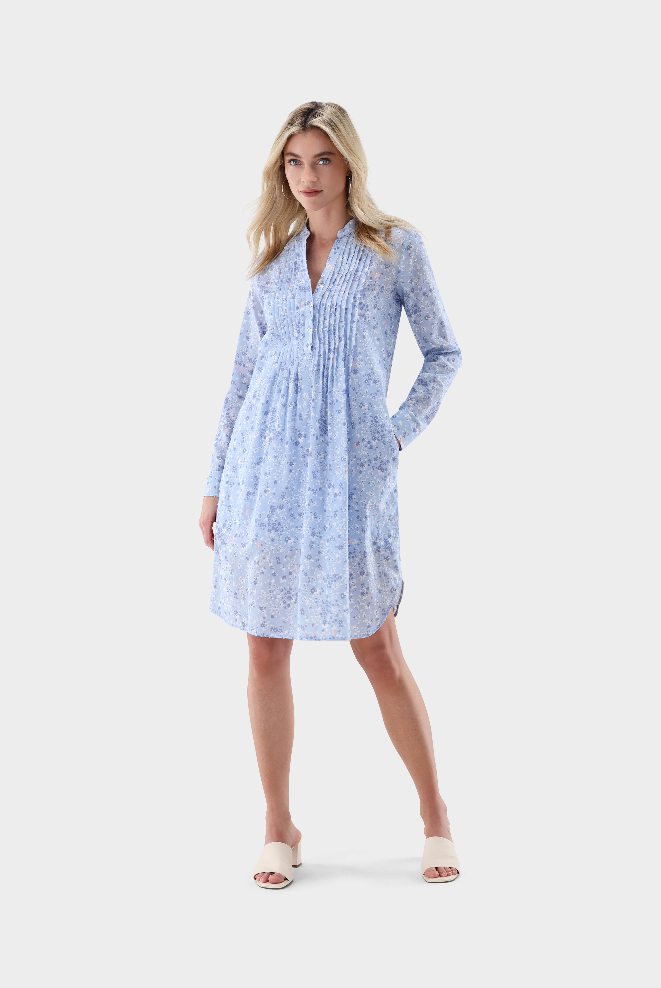 Kleid aus Baumwoll-Plumetis | mit Blumenmuster-Kleider & Röcke-Van Laack-OUTLET-ARCHIVIST-ARCHIVE-SALE