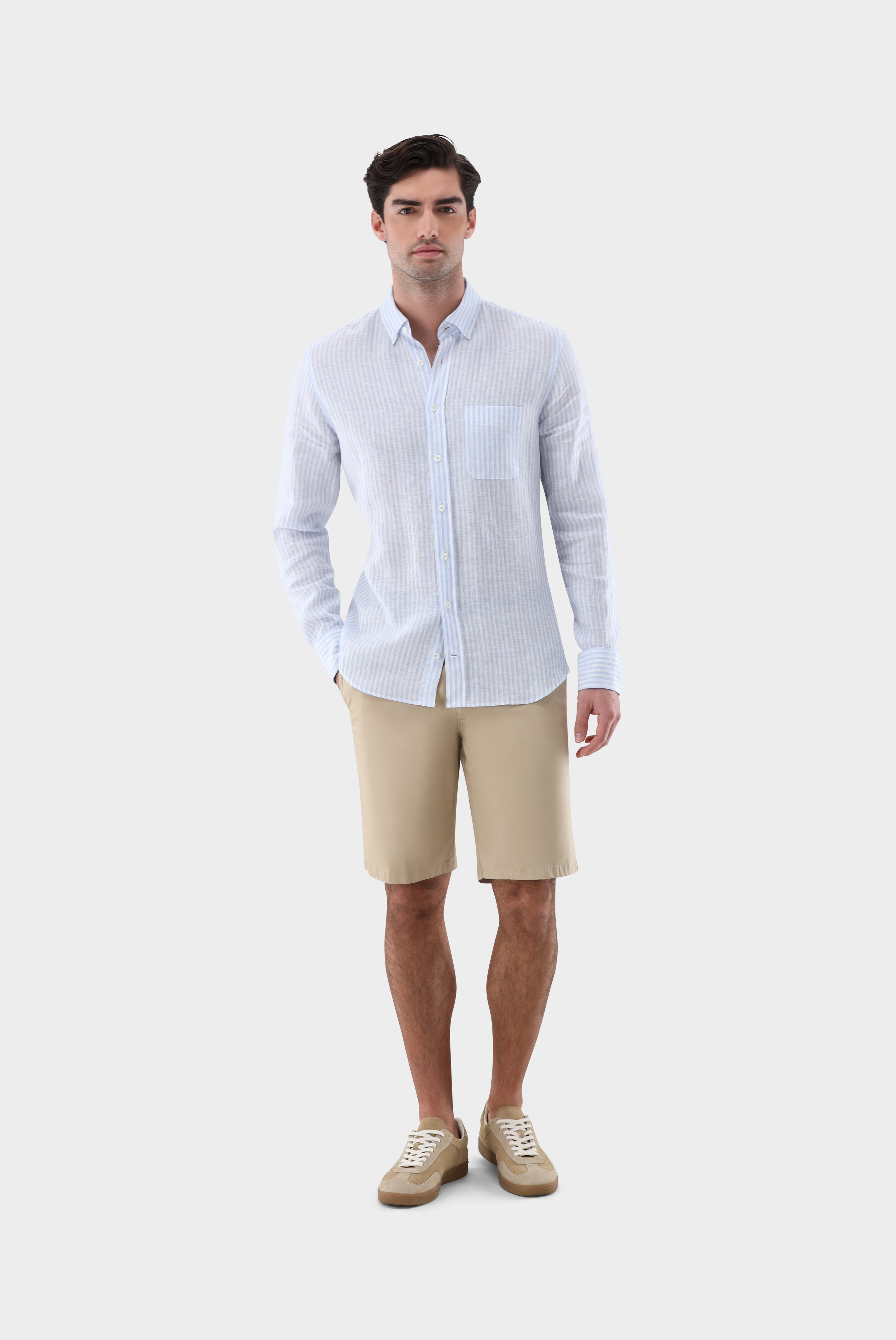 Leinenhemd | mit Streifen Comfort Fit