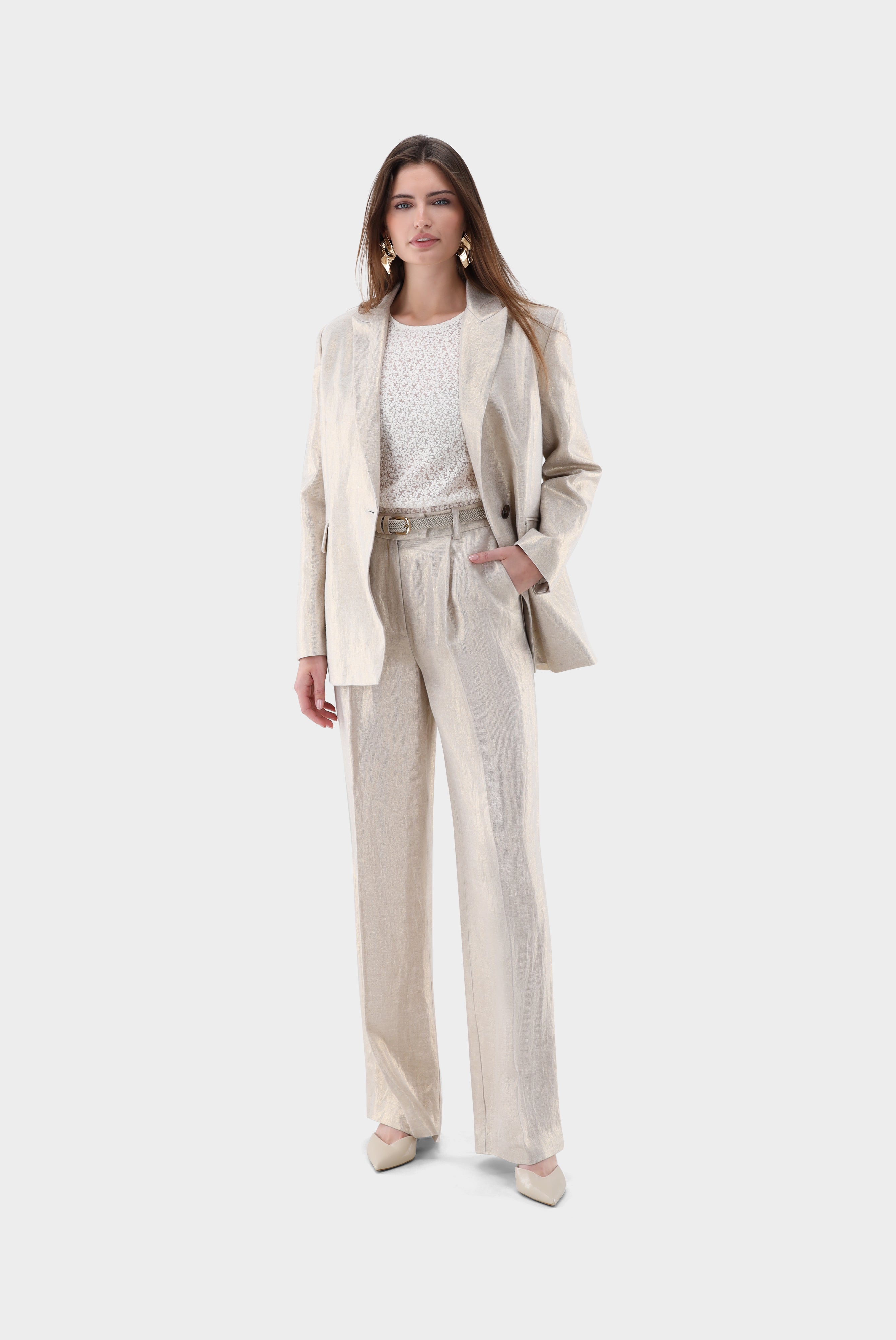 Hose | mit weitem Bein und Glitzer-Effekt-Hosen-Van Laack-OUTLET-ARCHIVIST-ARCHIVE-SALE
