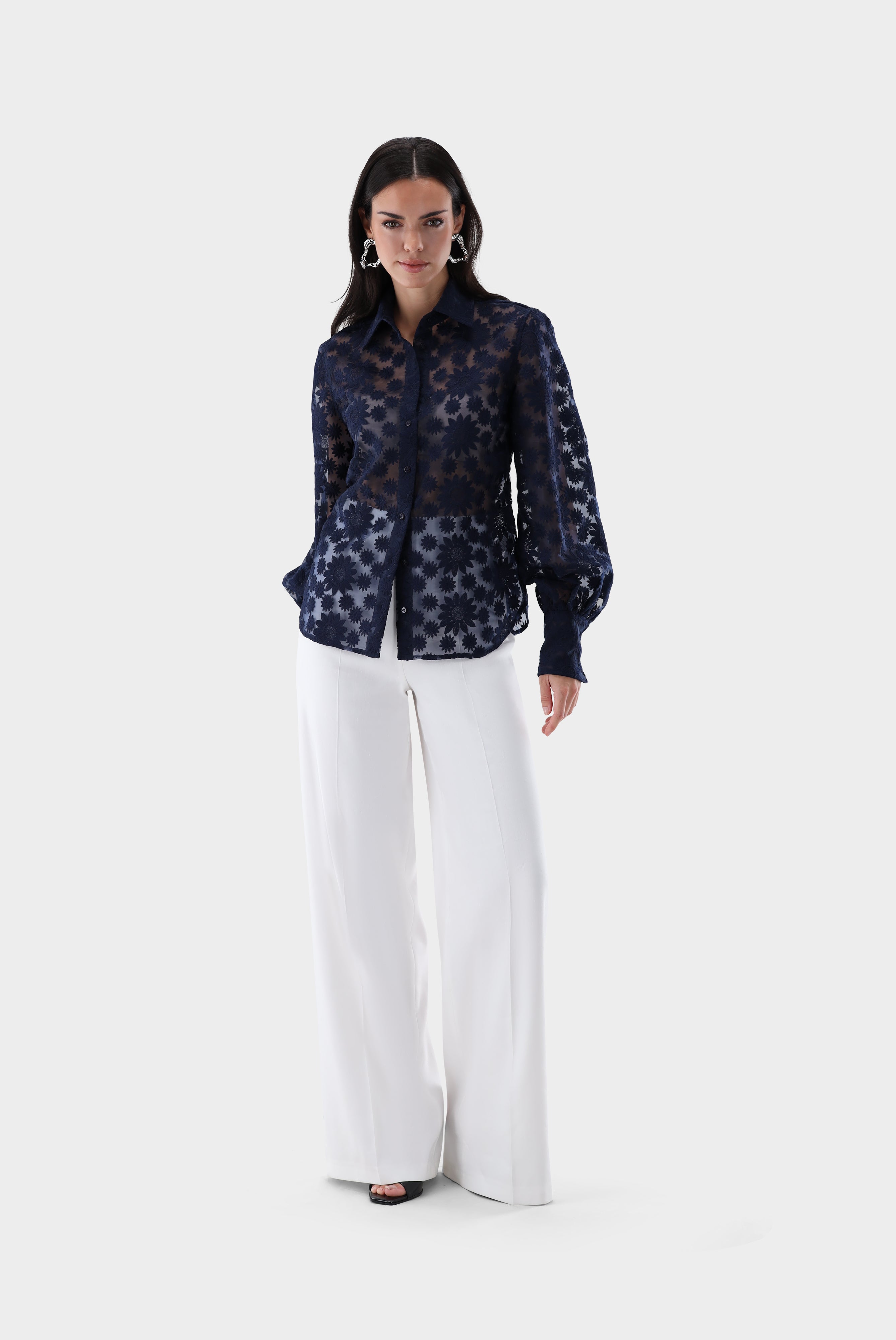 Hemdbluse | mit Blousonärmeln und besticktem Organza-Hemden & Blusen-Van Laack-OUTLET-ARCHIVIST-ARCHIVE-SALE