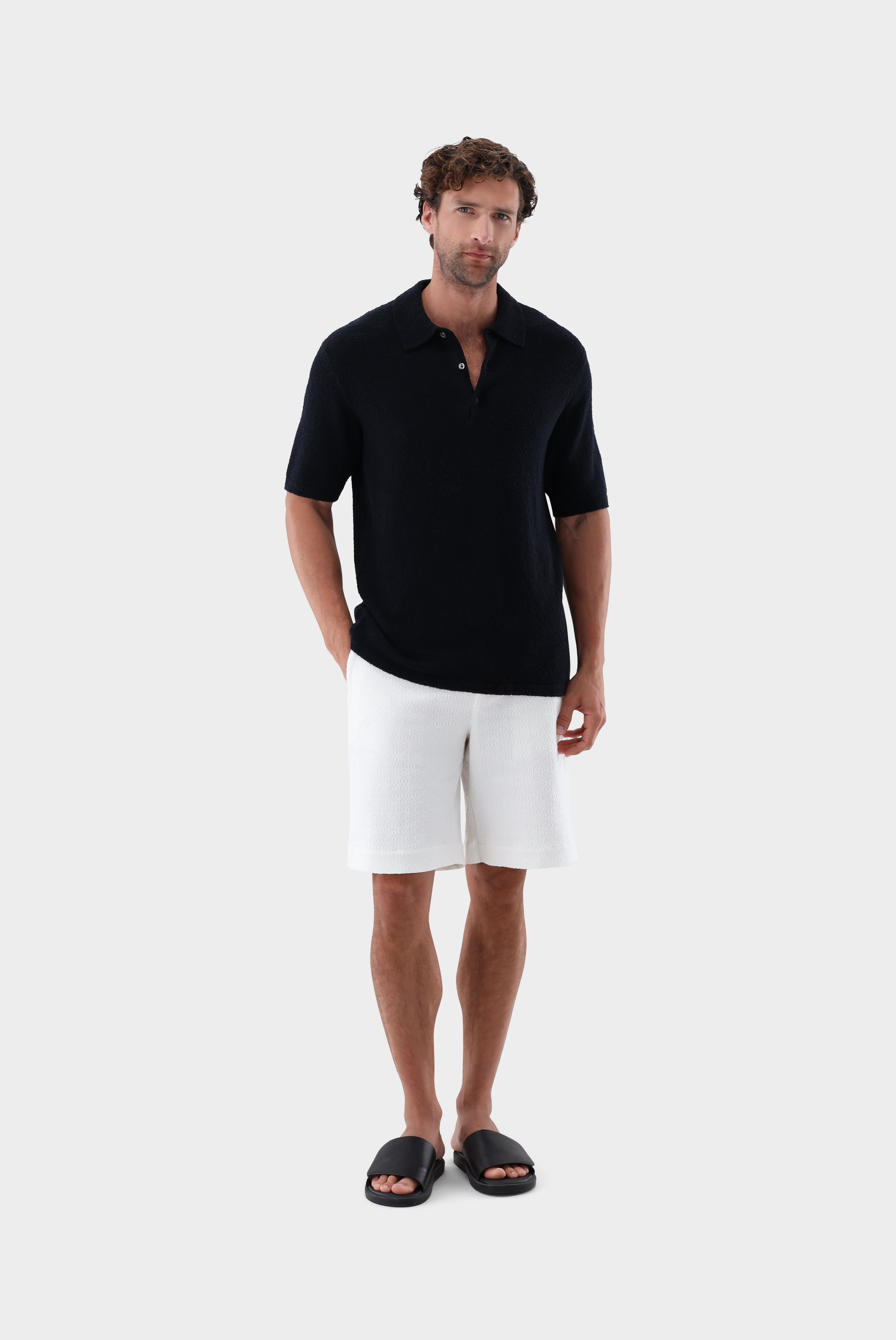 Poloshirt | aus Bouclé-Strick
