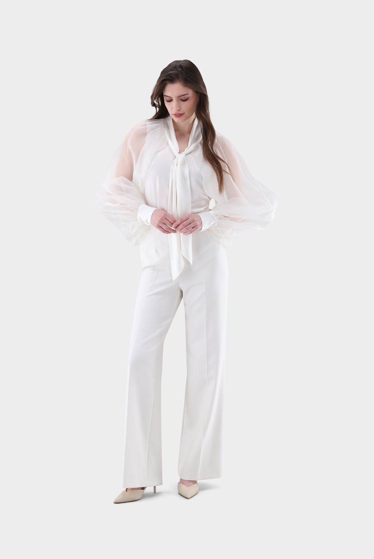 Bluse | aus Seide mit weiten organza Ärmeln-Hemden & Blusen-Van Laack-OUTLET-ARCHIVIST-ARCHIVE-SALE