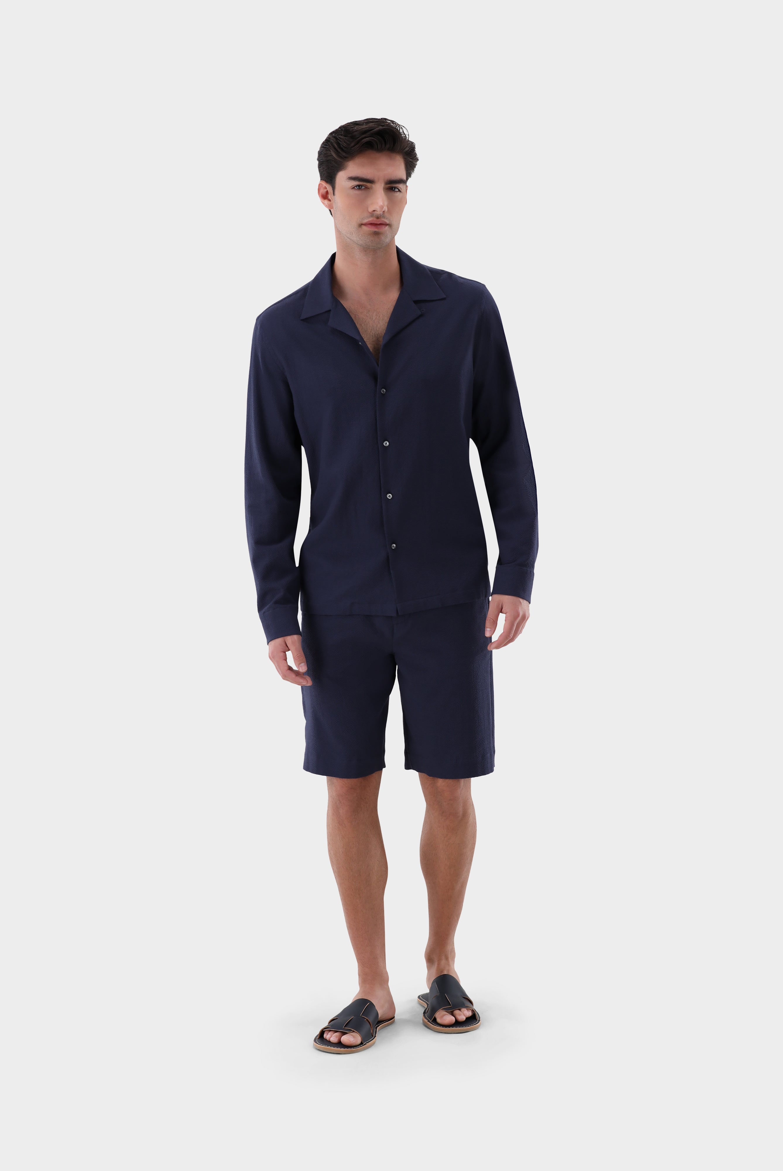 Van Laack-Seersucker-Hemd | mit Reverskragen-Hemden & Blusen-Black-Deal-Outlet-by-ARCHIVIST