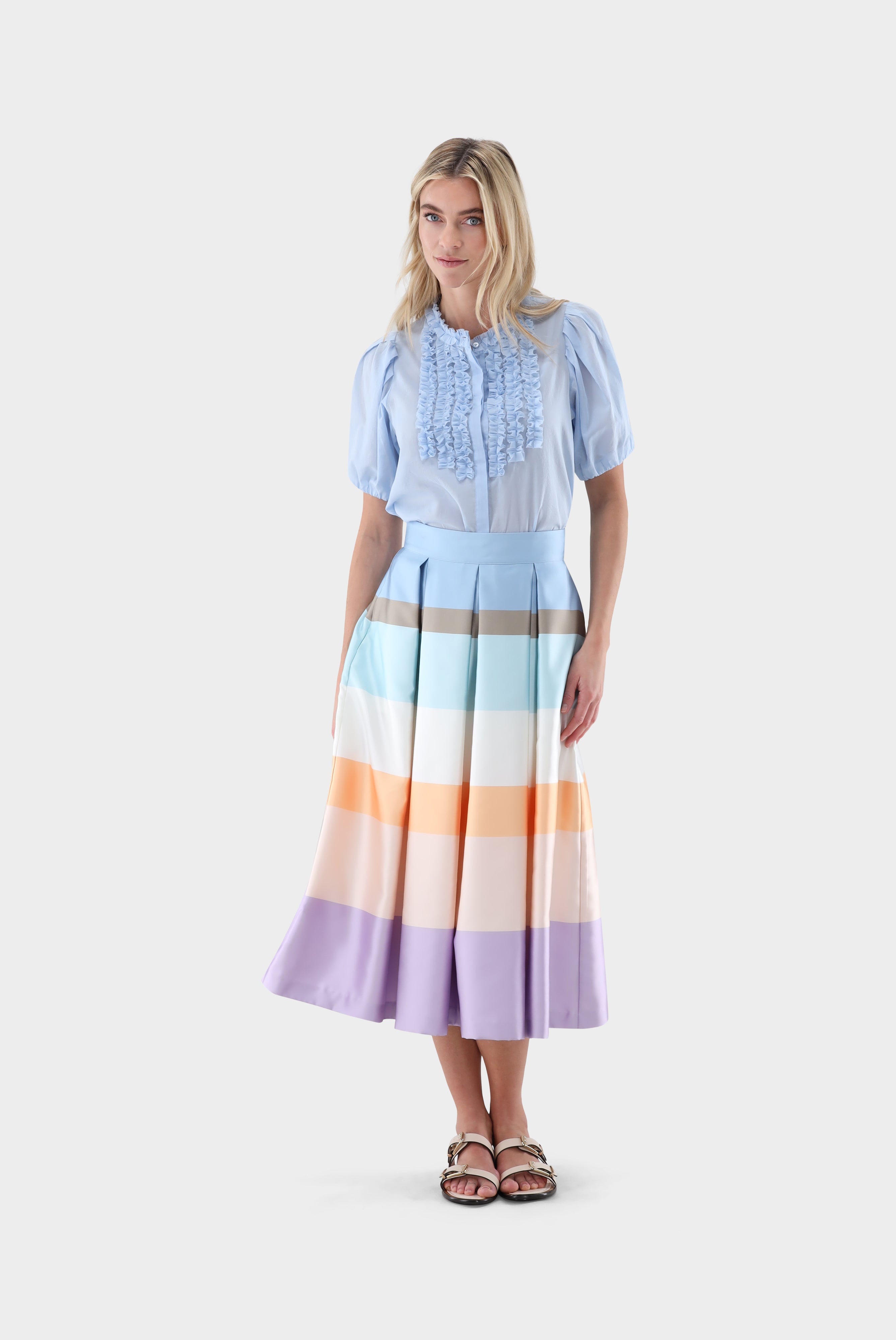 Kurzarm Bluse | mit Rüschen-Hemden & Blusen-Van Laack-OUTLET-ARCHIVIST-ARCHIVE-SALE