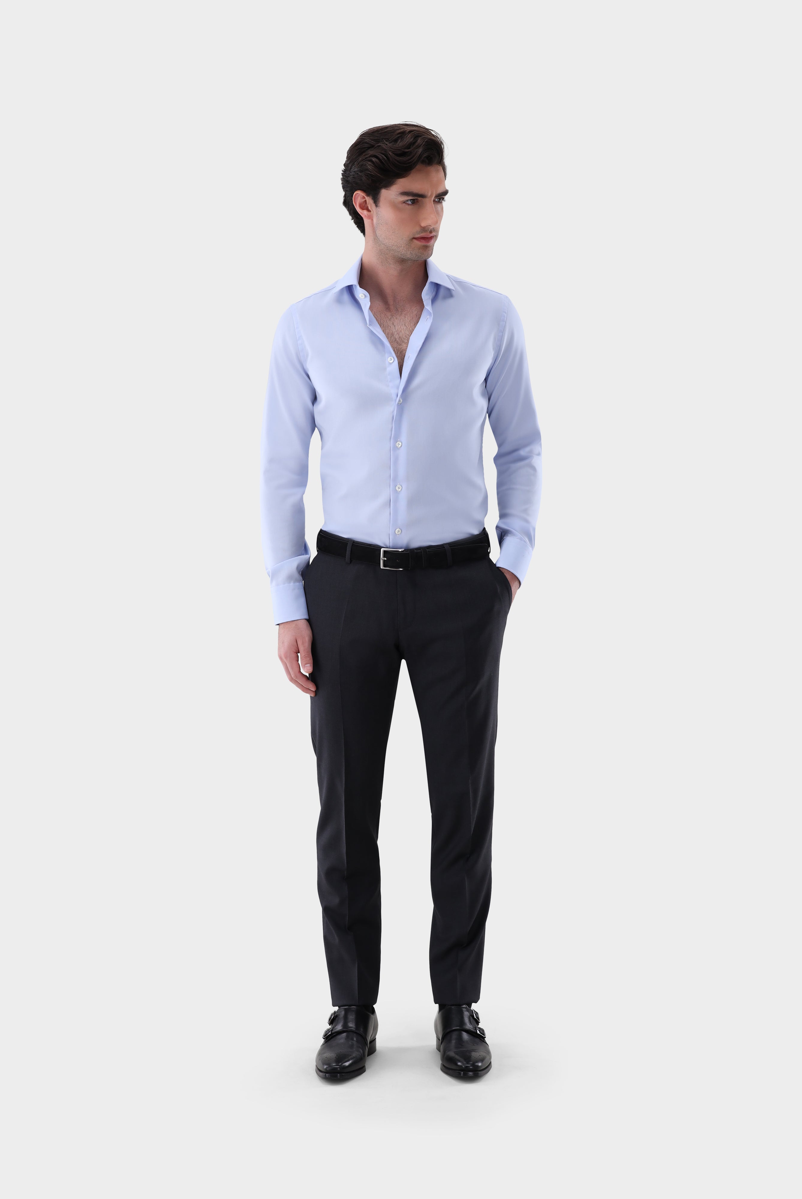 Bügelfreies Businesshemd | aus Natté-Gewebe Slim Fit