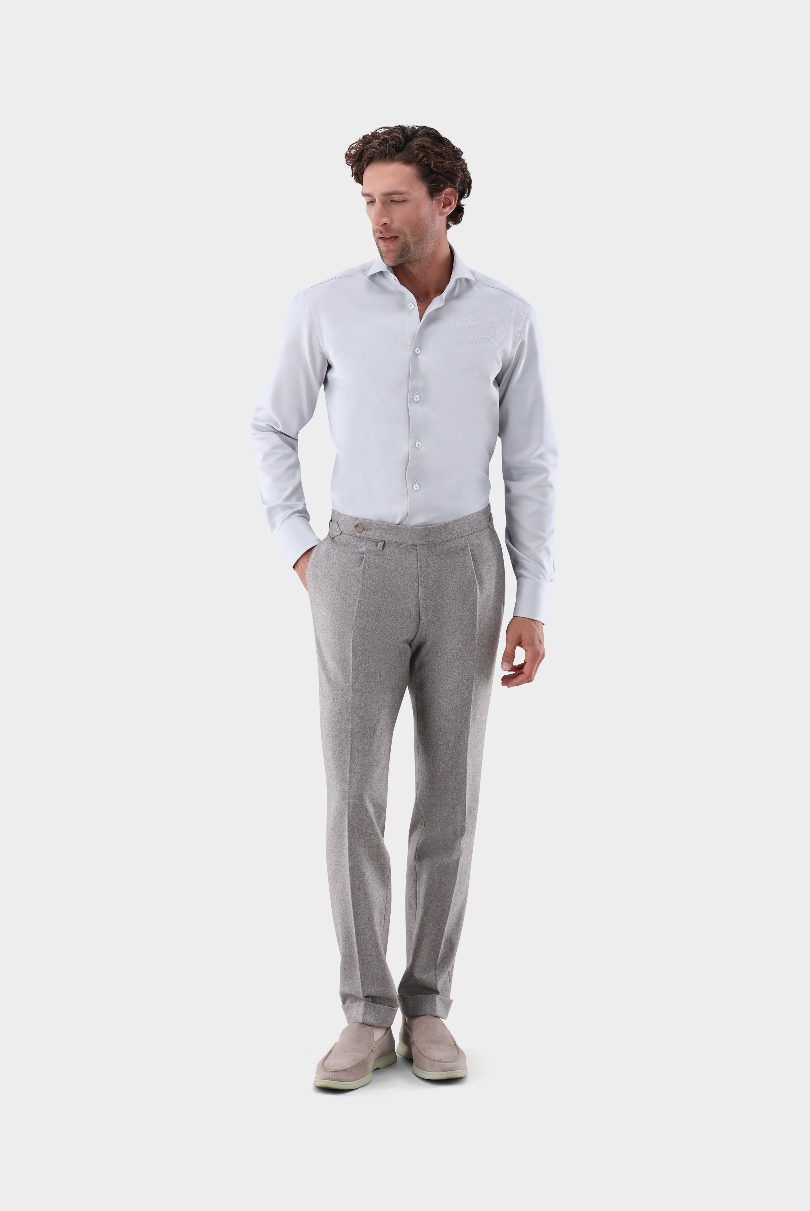 Twill Hemd | mit Haifischkragen