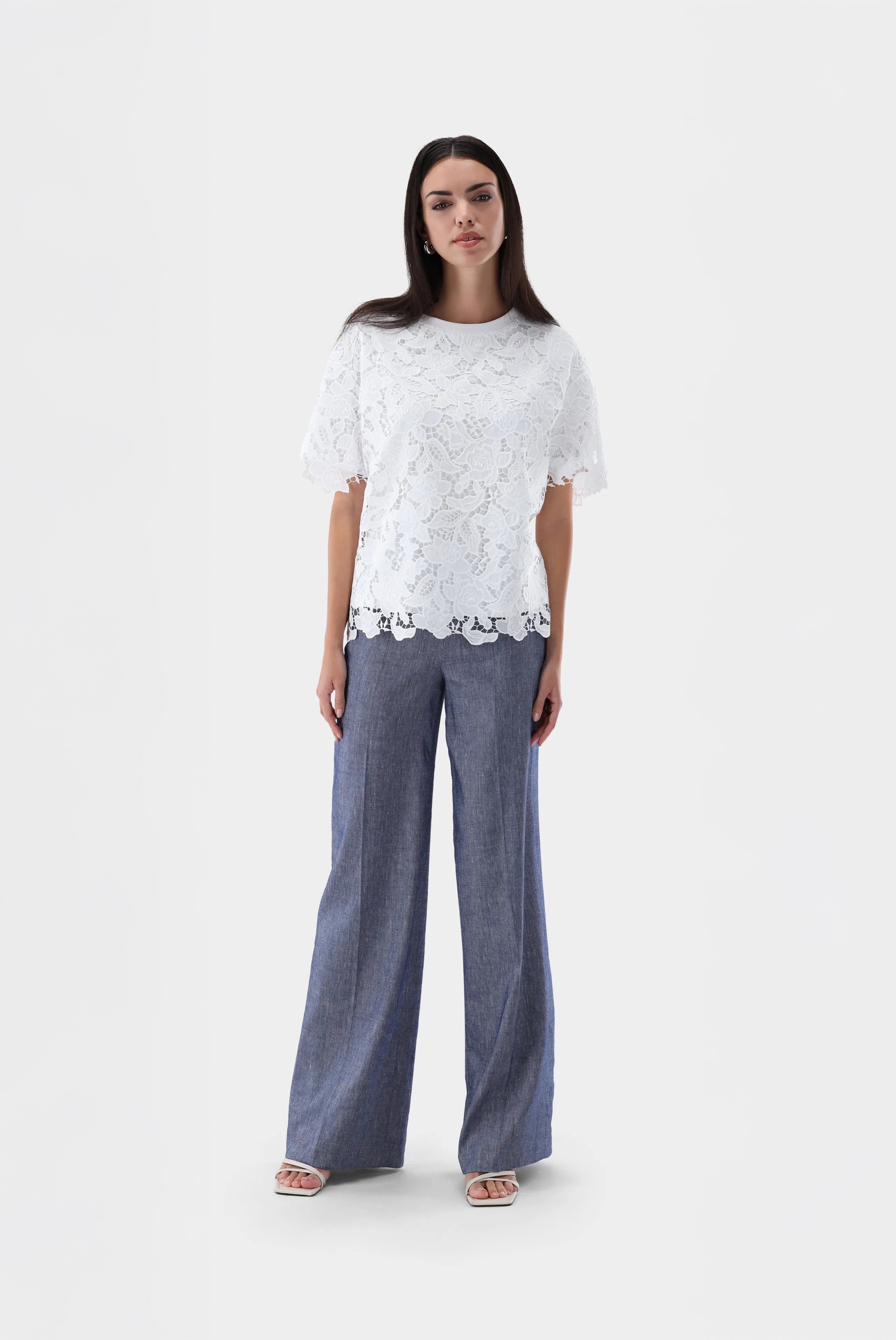 T-Shirt aus Spitze | locker geschnitten