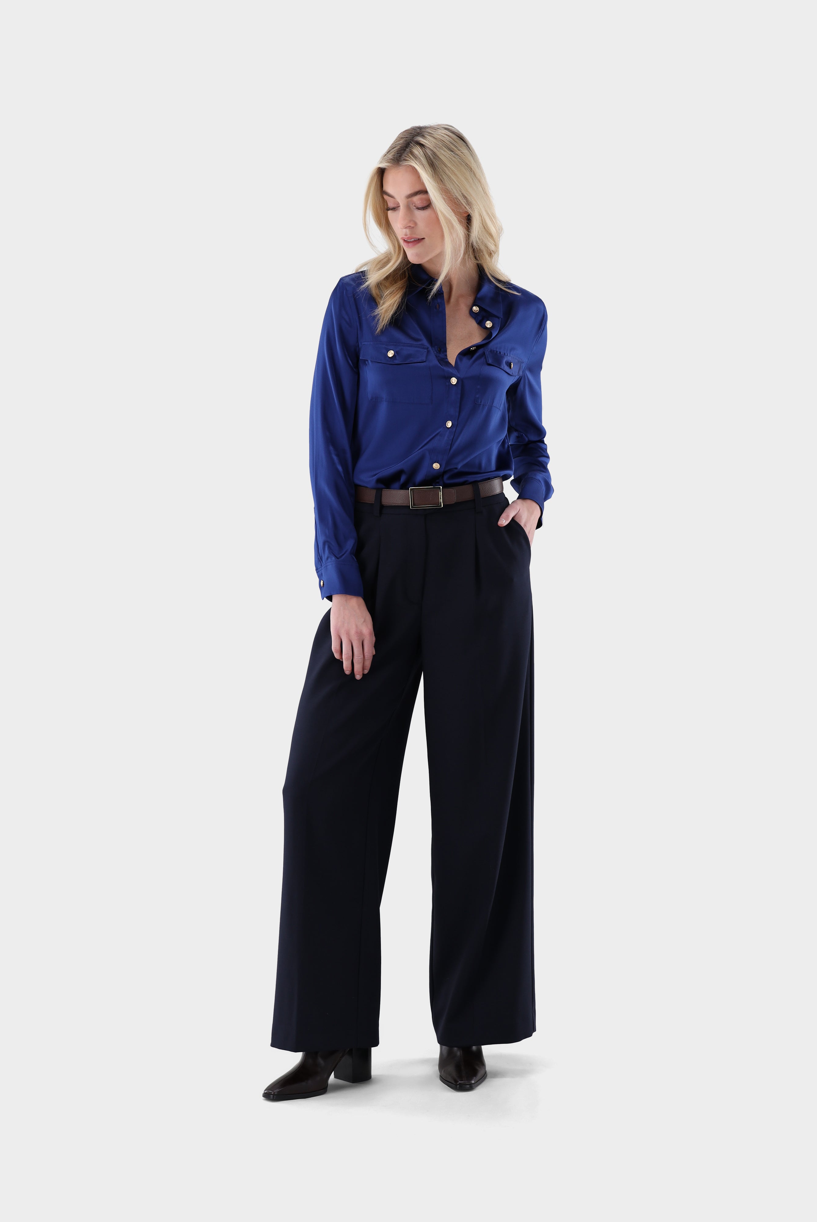 Taillierte | Hemdbluse aus Seide mit Brusttaschen-Hemden & Blusen-Van Laack-OUTLET-ARCHIVIST-ARCHIVE-SALE