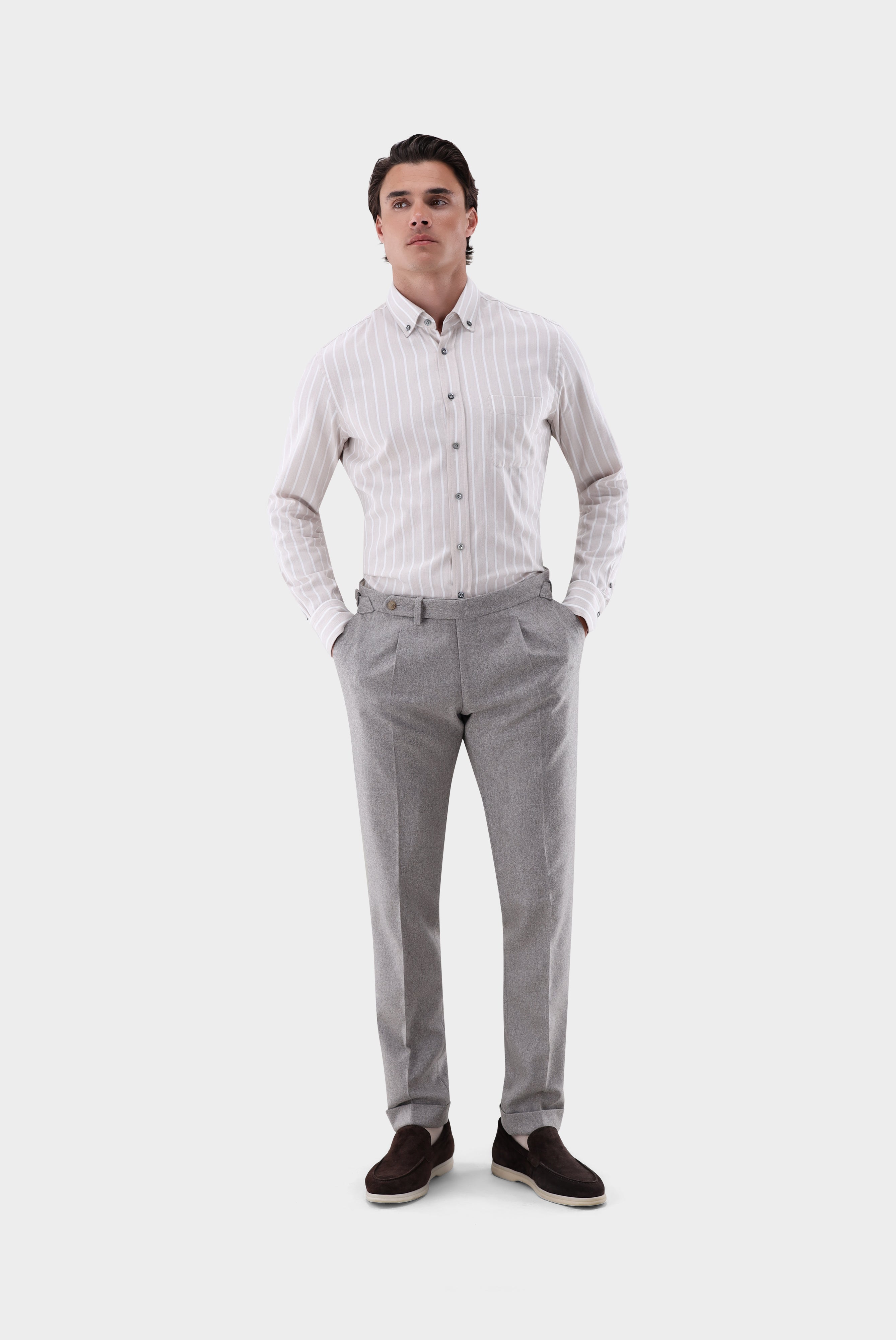 Flanellhemd | mit Button Down Kragen Tailor Fit-Hemden & Blusen-Van Laack-OUTLET-ARCHIVIST-ARCHIVE-SALE