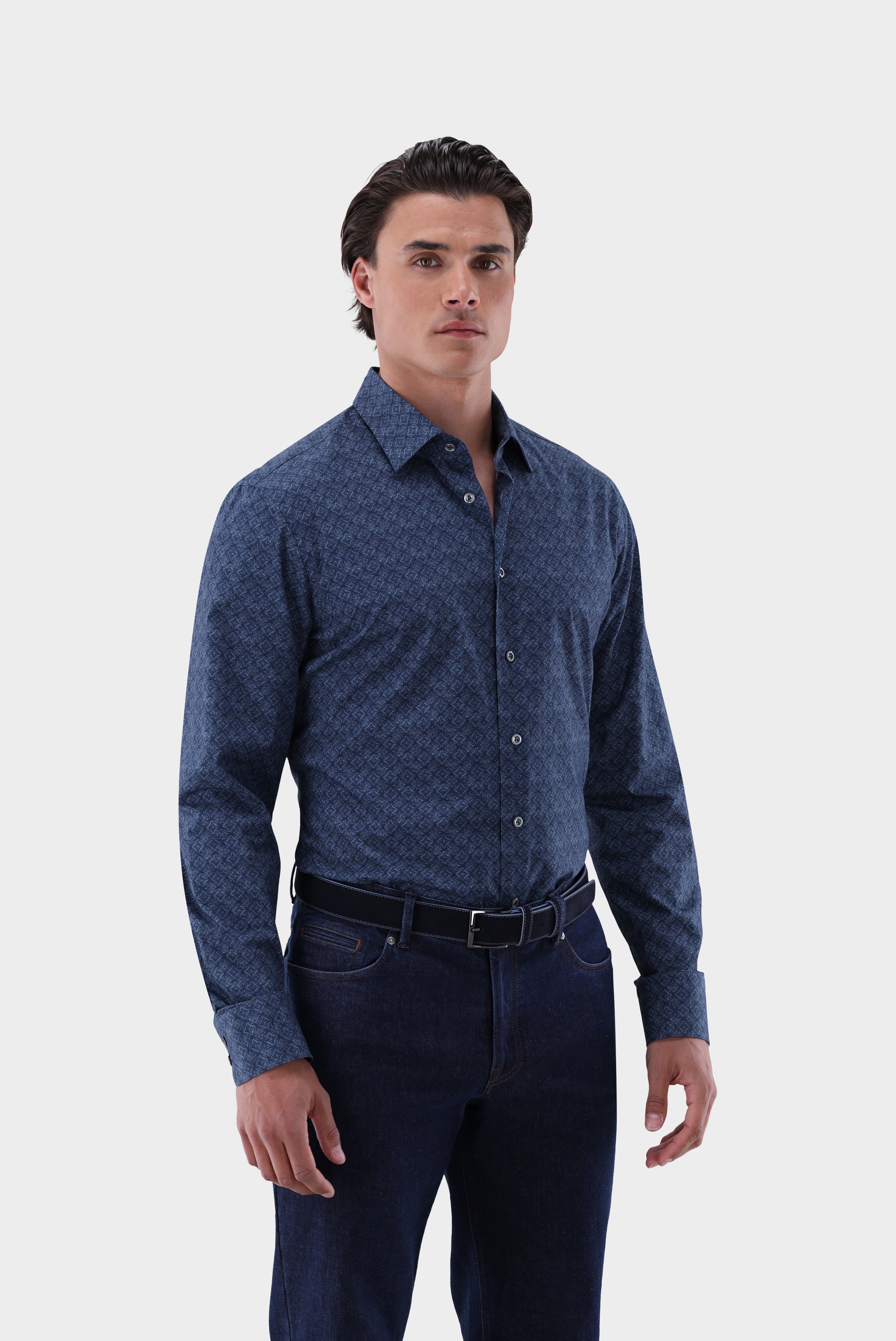 Hemd | mit Medaillon Druck Slim Fit