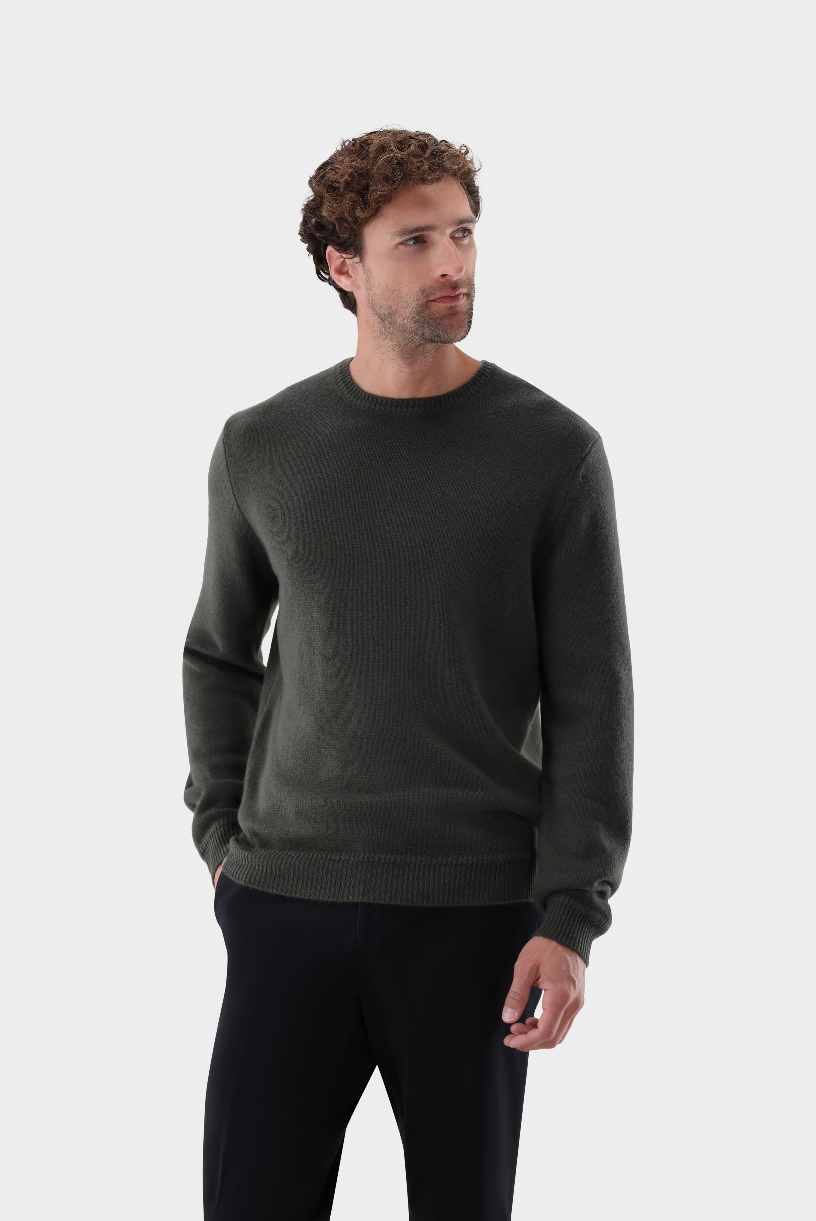 Rundhalspullover | aus Kaschmir-Strick & Pullover-Van Laack-OUTLET-Grün-S-ARCHIVIST-ARCHIVE-SALE