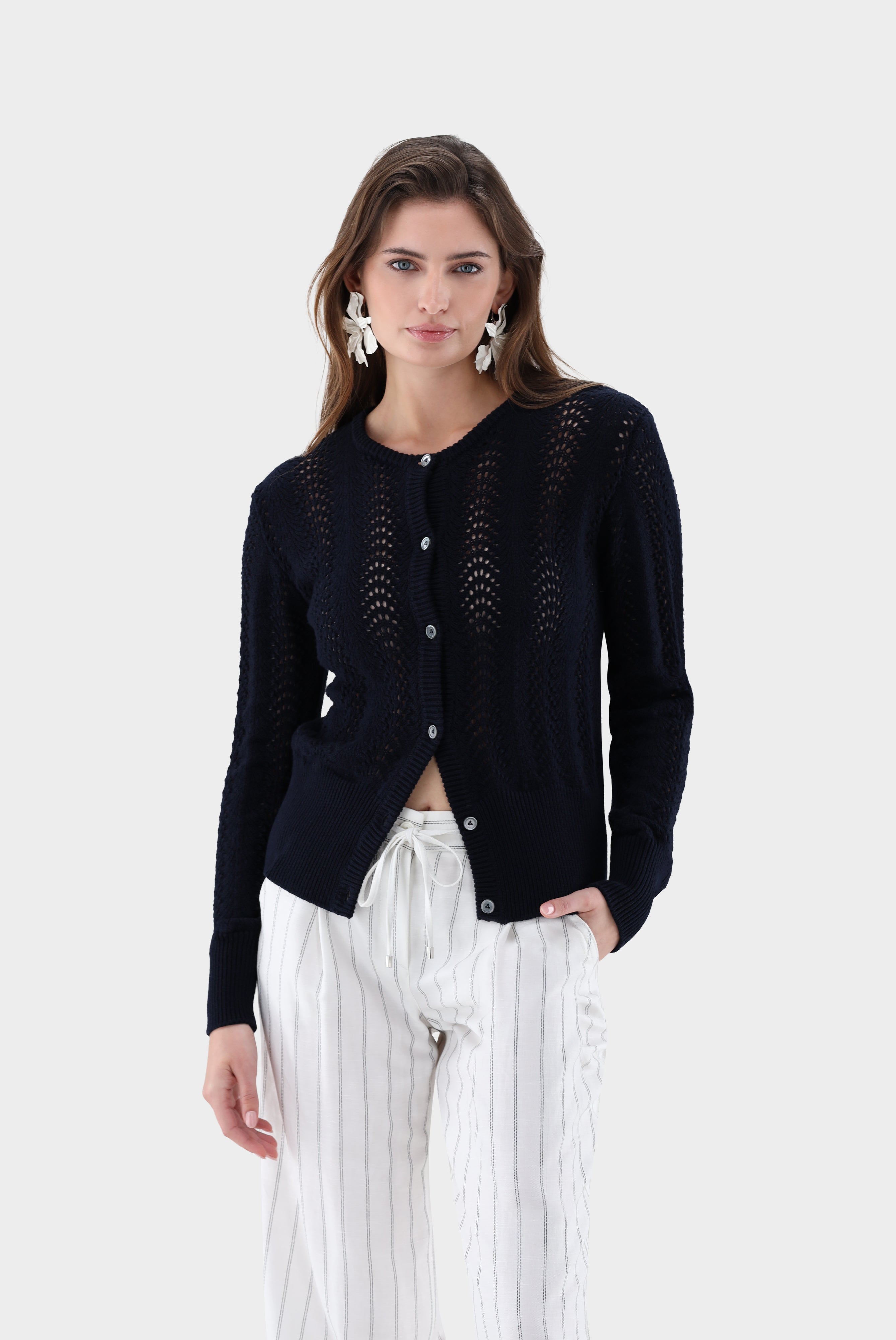 Strickjacke | aus Ajoure Strick mit Kaschmir