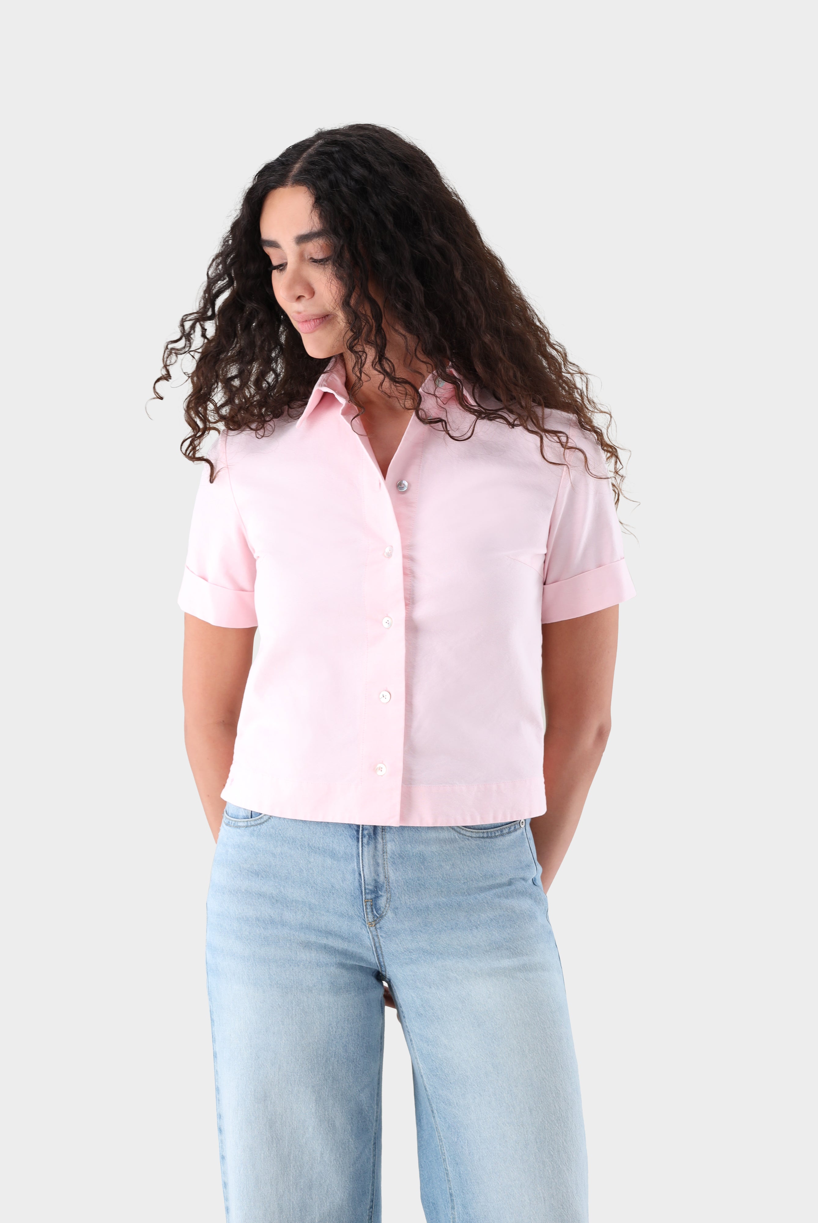 Kurzarm Hemdbluse | aus Oxford