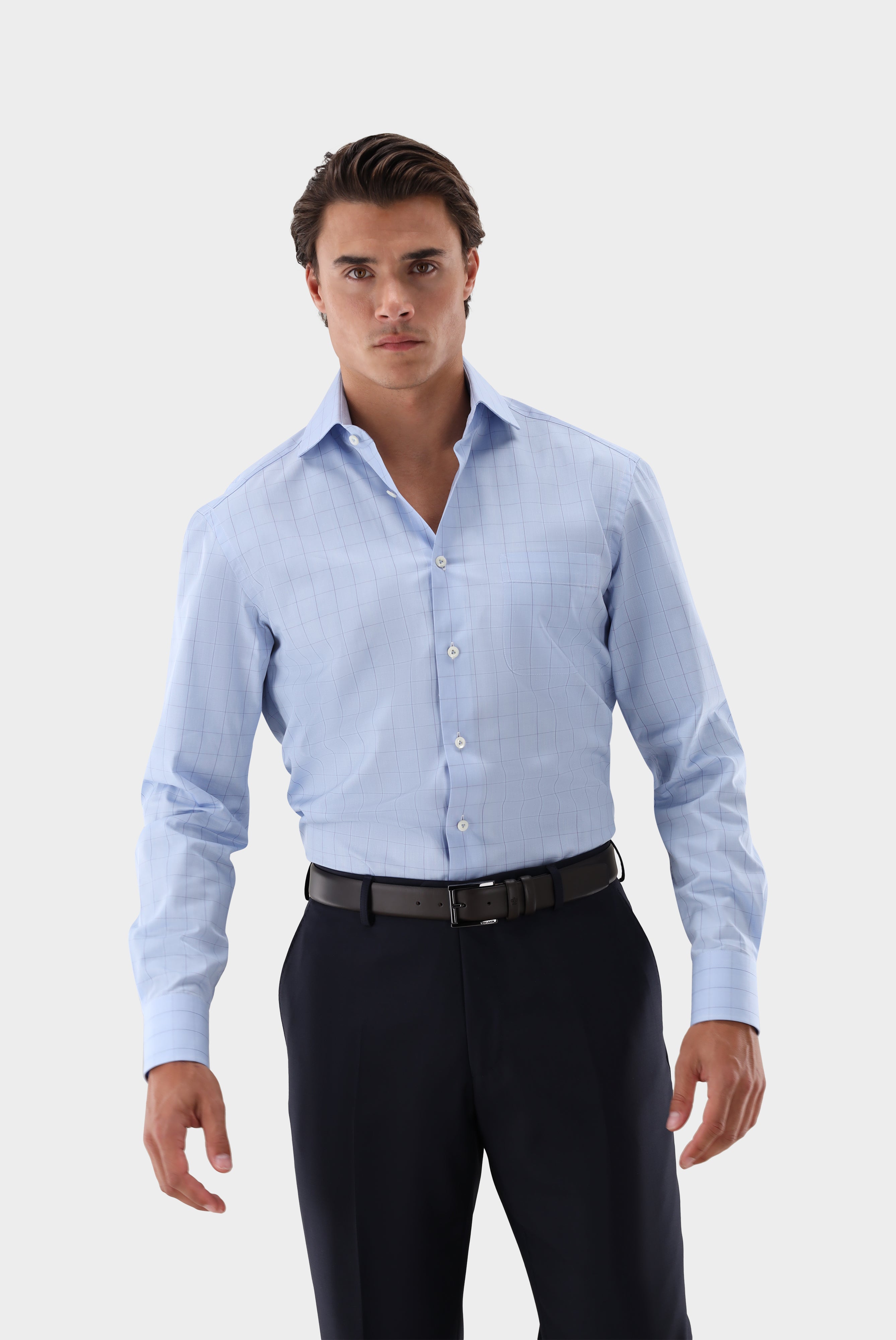 Businesshemd | kariert Comfort Fit-Hemden & Blusen-Van Laack-OUTLET-Hellblau-39-ARCHIVIST-ARCHIVE-SALE