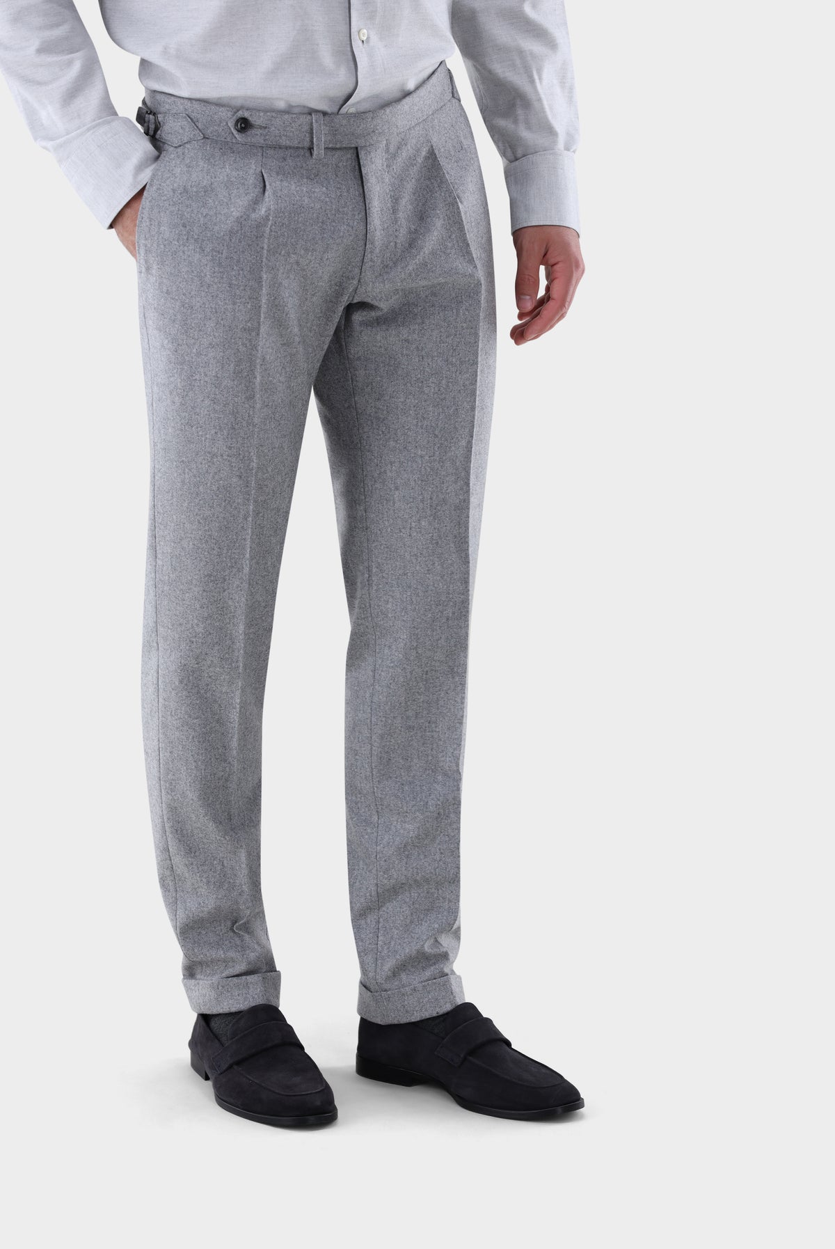 Hose | aus Woll-Flanell mit Bundfalte-Hosen-Van Laack-OUTLET-Mittelgrau-50-ARCHIVIST-ARCHIVE-SALE