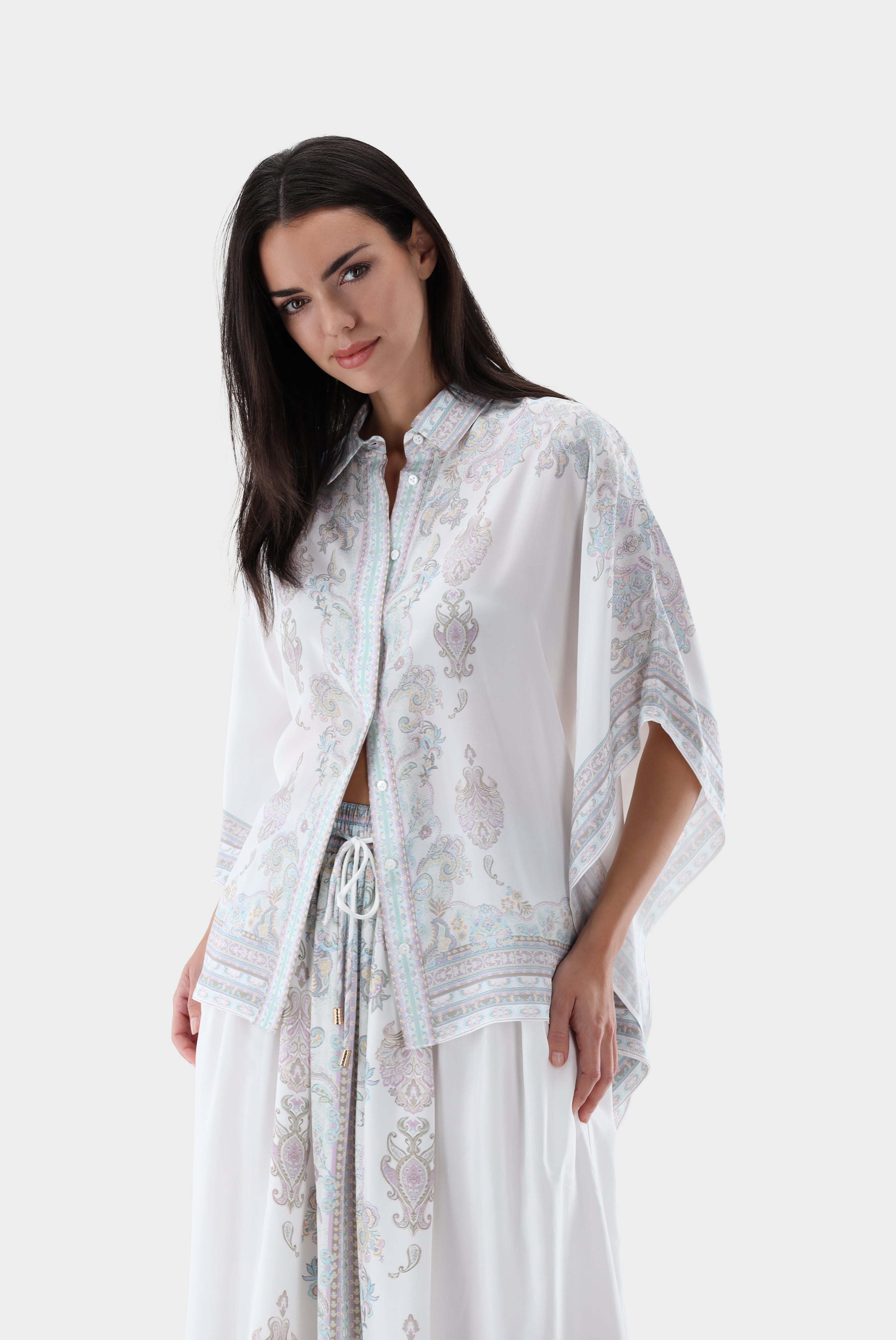 Tunika | aus Seide mit Paisley-Druck
