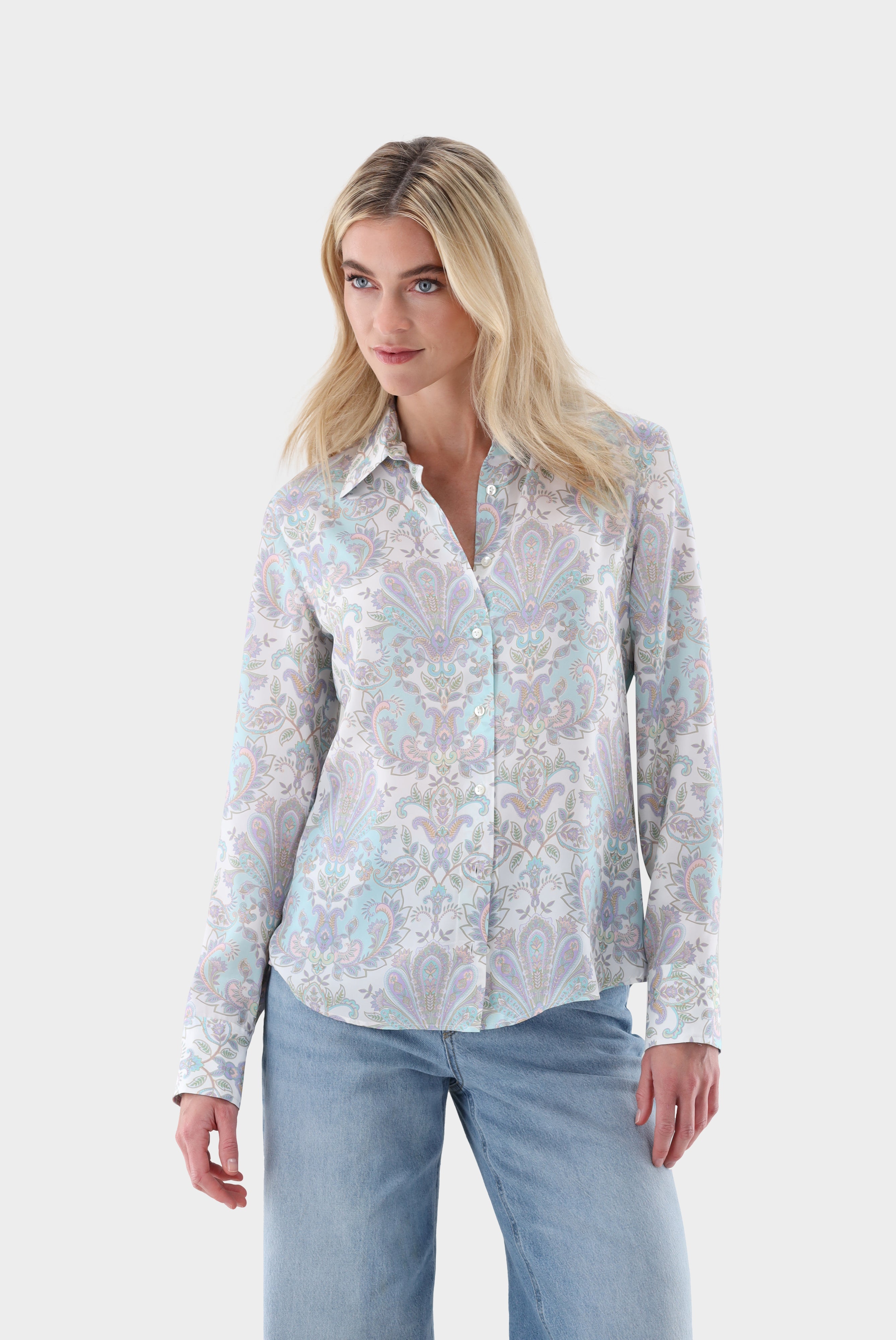 Hemdbluse | aus Seide mit Paisley-Druck