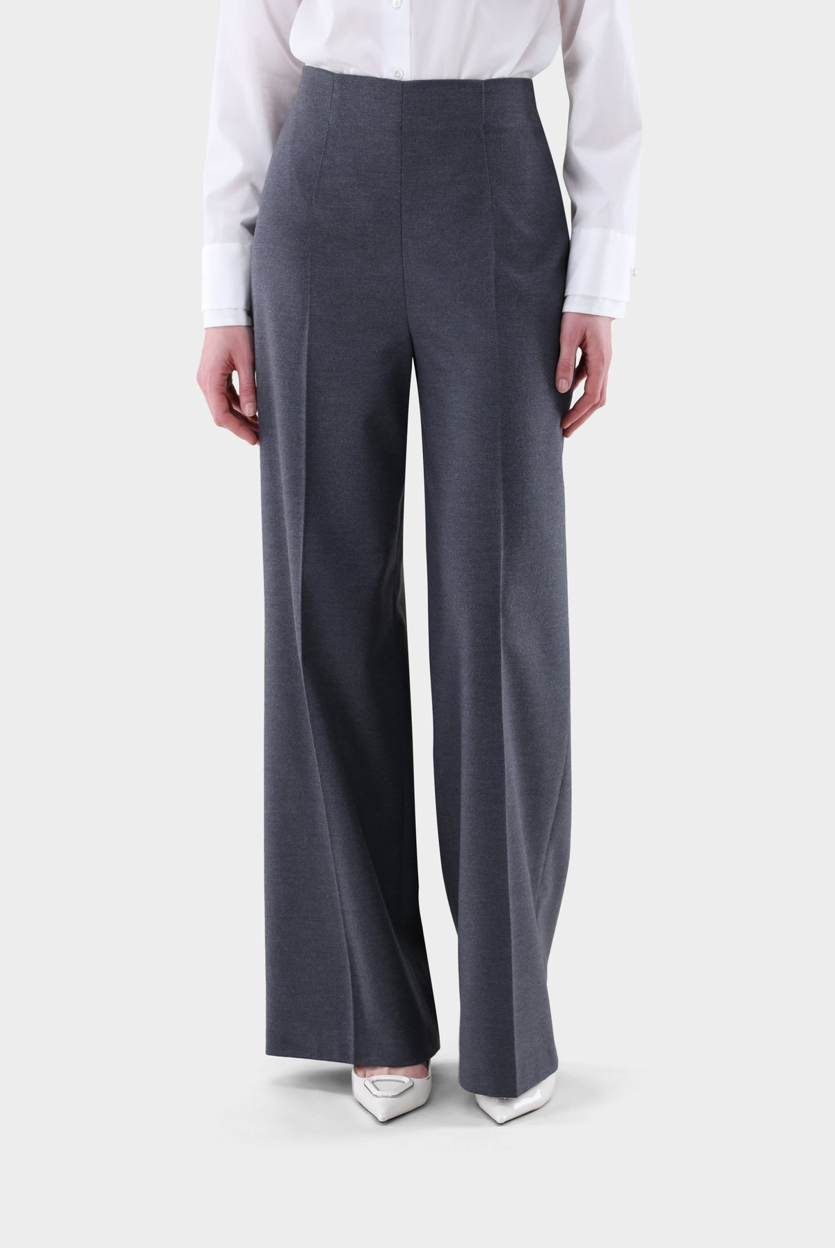 Hose | mit weitem Bein und Bügelfalten-Hosen-Van Laack-OUTLET-Grau-36-ARCHIVIST-ARCHIVE-SALE